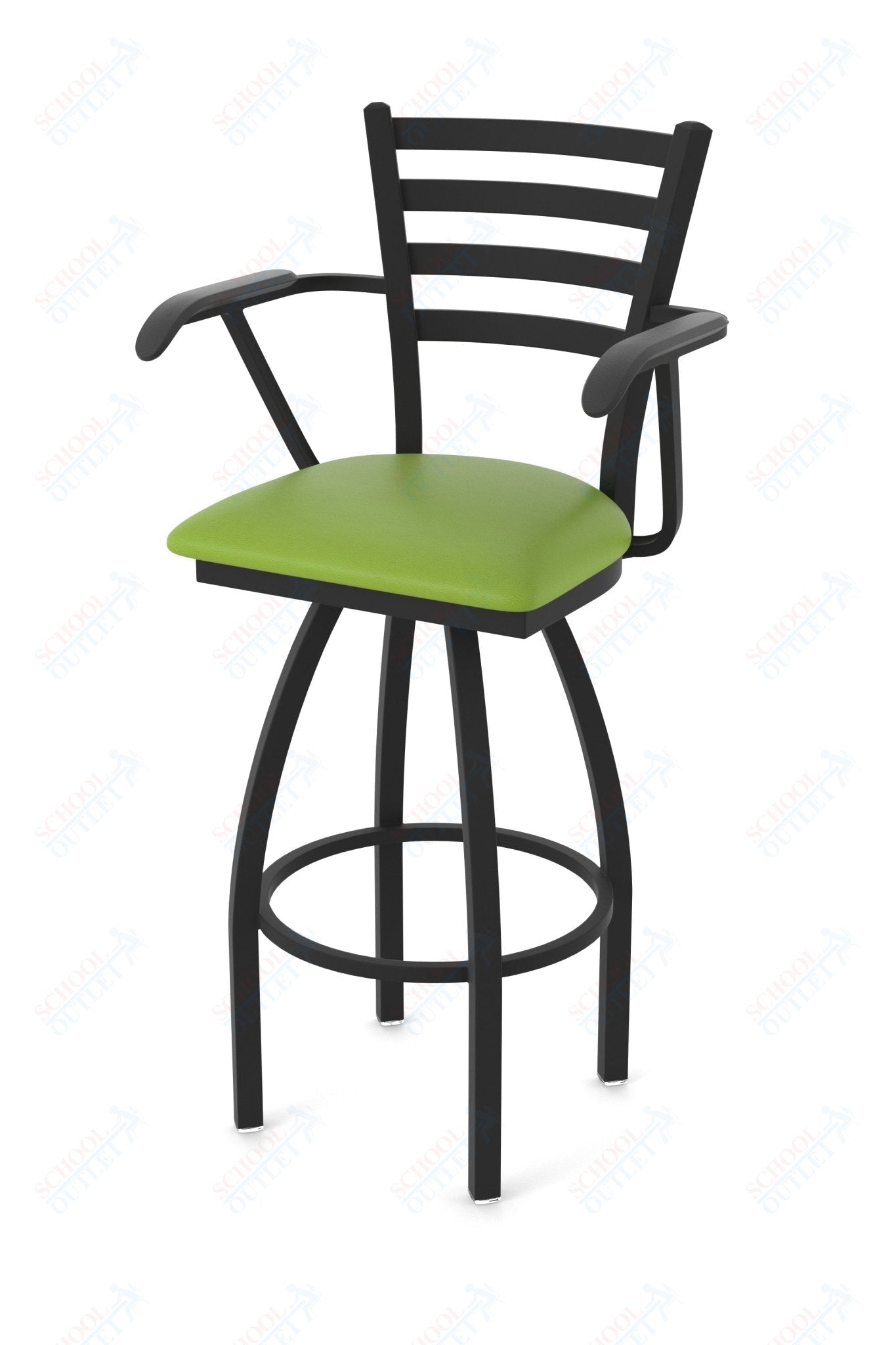 Holland Bar Stool 415 Jackie with Arms Swivel Bar Stool Upholstered Seat 36"H (HBS - 415 - BS - UP - 36H) - SchoolOutlet