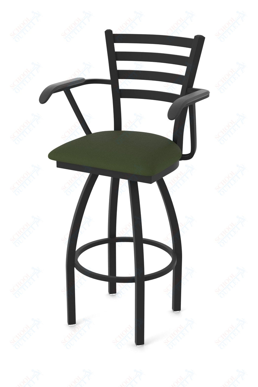 Holland Bar Stool 415 Jackie with Arms Swivel Bar Stool Upholstered Seat 36"H (HBS - 415 - BS - UP - 36H) - SchoolOutlet