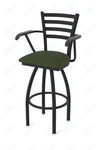 Holland Bar Stool 415 Jackie with Arms Swivel Bar Stool Upholstered Seat 36