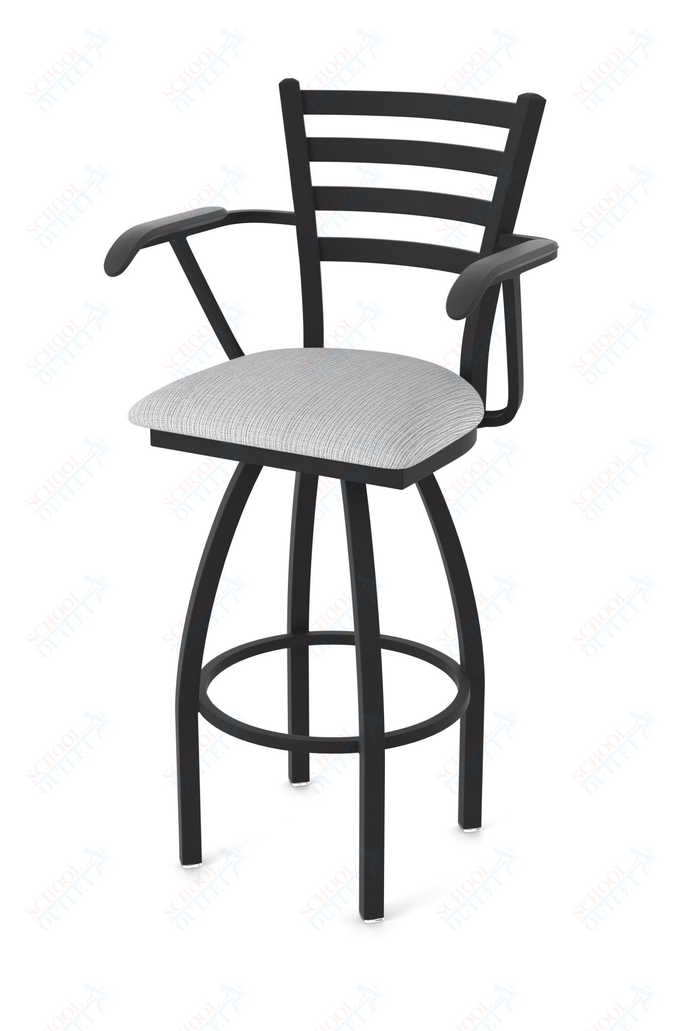 Holland Bar Stool 415 Jackie with Arms Swivel Bar Stool Upholstered Seat 36"H (HBS - 415 - BS - UP - 36H) - SchoolOutlet