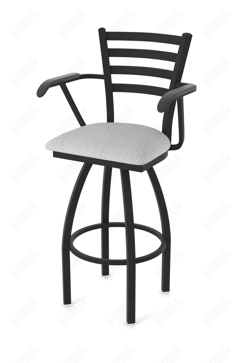 Holland Bar Stool 415 Jackie with Arms Swivel Bar Stool Upholstered Seat 36"H (HBS - 415 - BS - UP - 36H) - SchoolOutlet