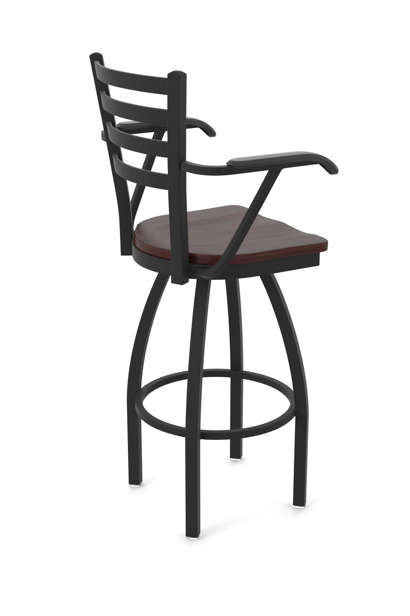 Holland Bar Stool 415 Jackie with Arms Swivel Bar Stool Wooden Seat 36"H (HBS - 415 - BS - WD - 36H) - SchoolOutlet