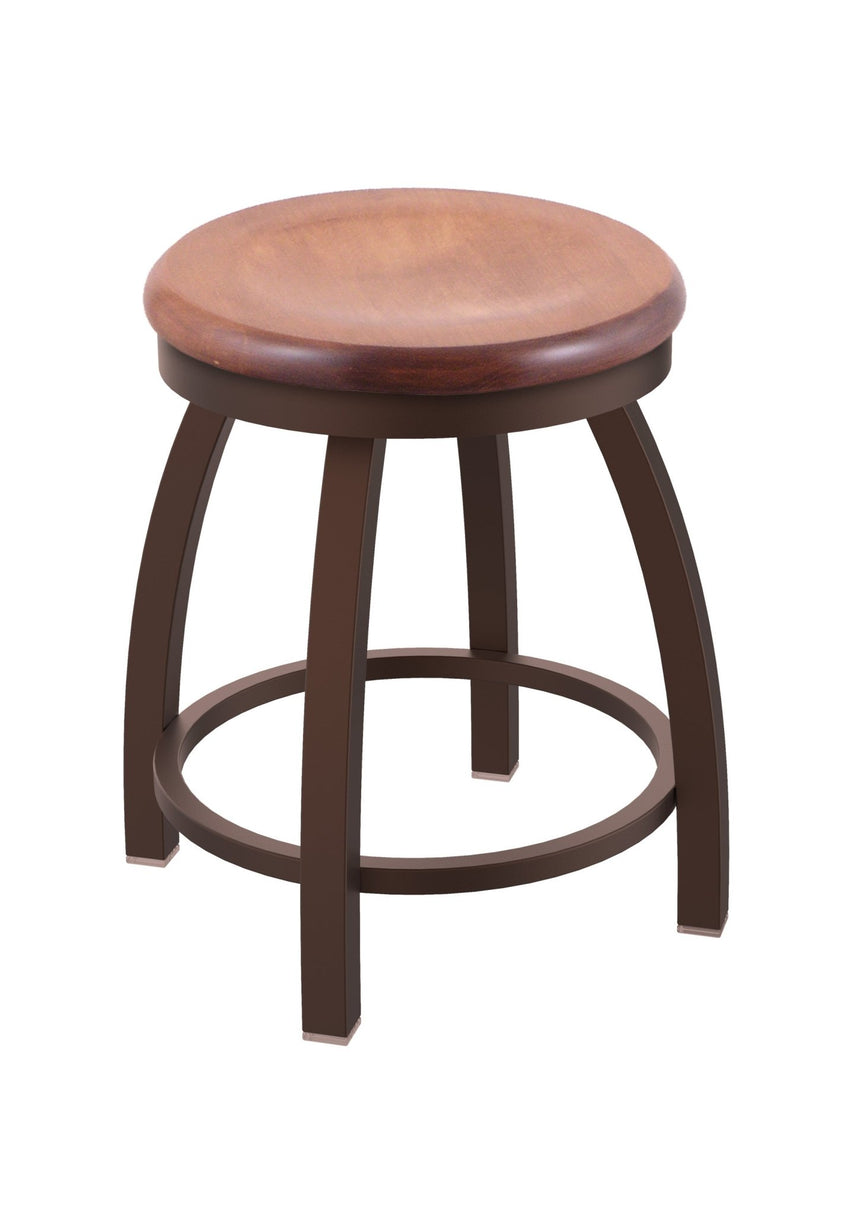 Holland Bar Stool 802 Misha Swivel Vanity Stool Wooden Seat 18"H (HBS - 802 - VS - WD - 18H) - SchoolOutlet