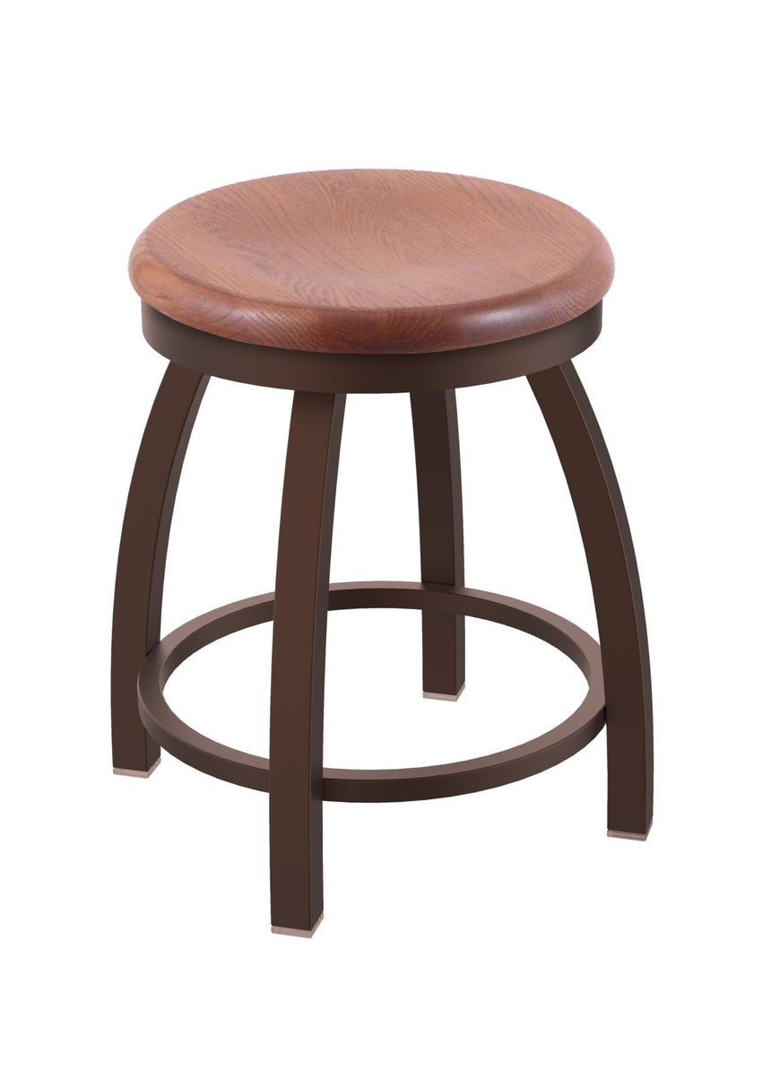 Holland Bar Stool 802 Misha Swivel Vanity Stool Wooden Seat 18"H (HBS - 802 - VS - WD - 18H) - SchoolOutlet