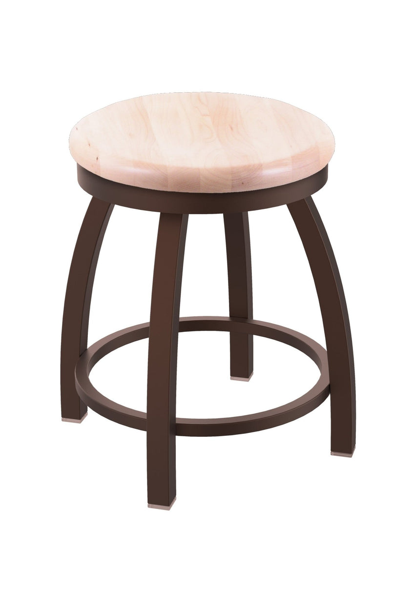 Holland Bar Stool 802 Misha Swivel Vanity Stool Wooden Seat 18"H (HBS - 802 - VS - WD - 18H) - SchoolOutlet