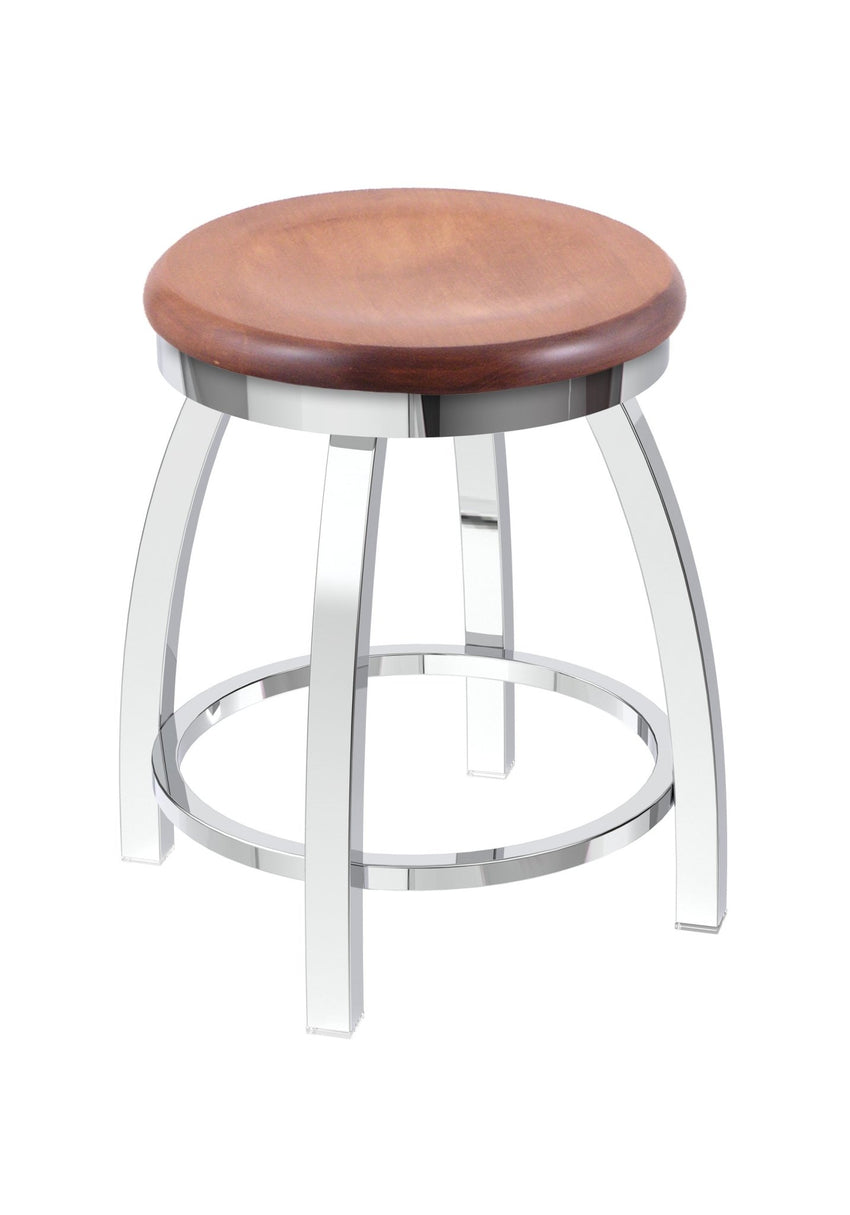 Holland Bar Stool 802 Misha Swivel Vanity Stool Wooden Seat 18"H (HBS - 802 - VS - WD - 18H) - SchoolOutlet
