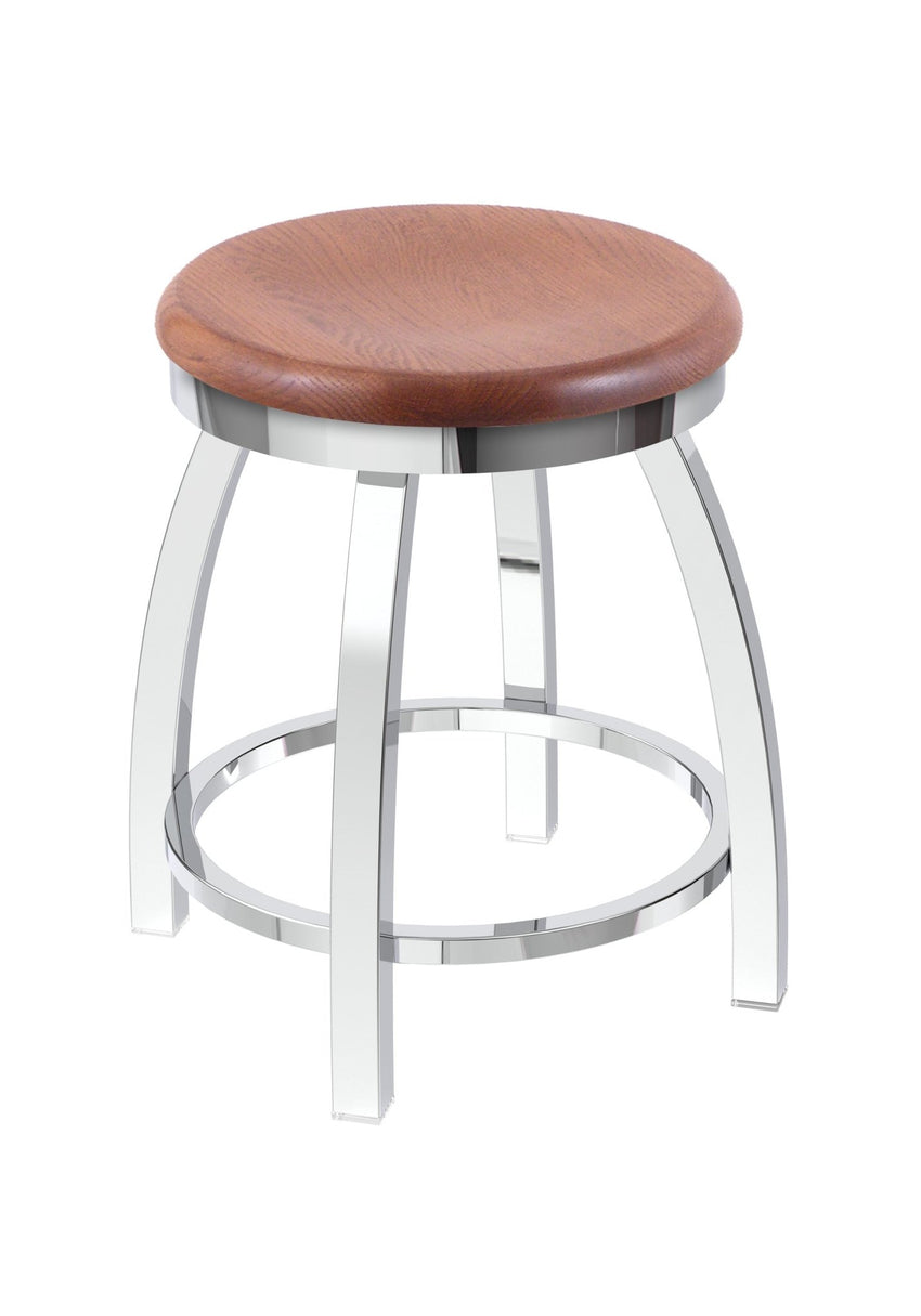 Holland Bar Stool 802 Misha Swivel Vanity Stool Wooden Seat 18"H (HBS - 802 - VS - WD - 18H) - SchoolOutlet