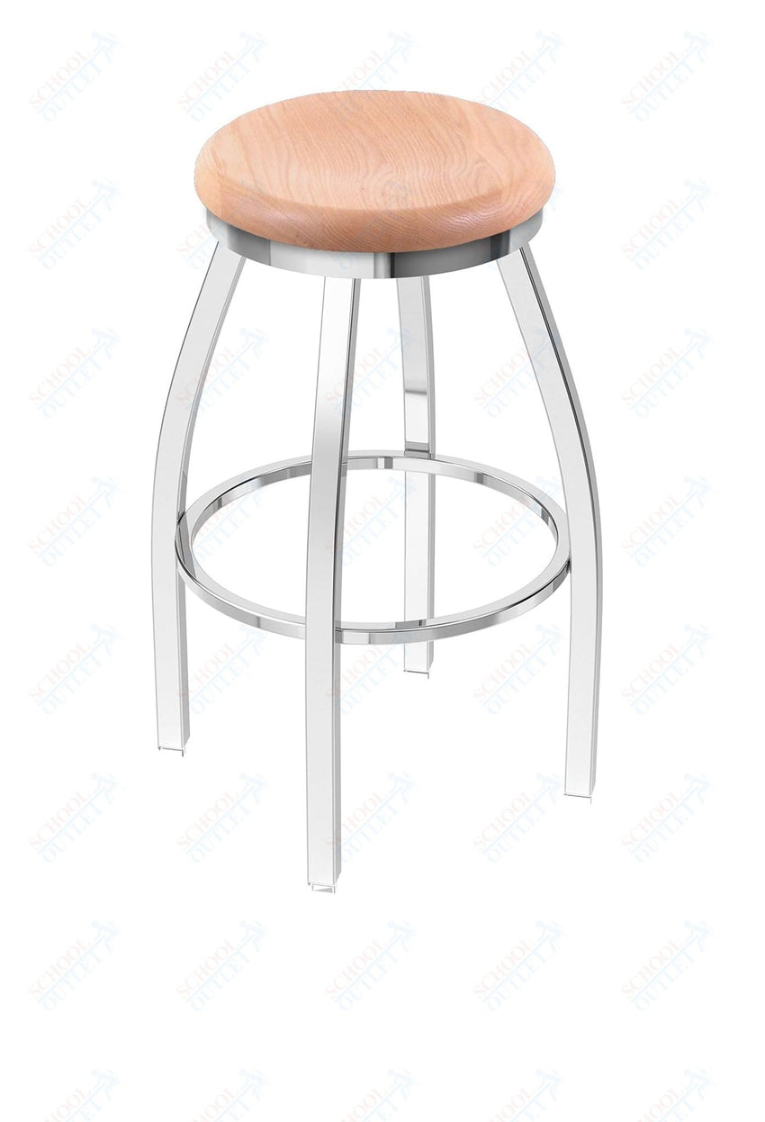 Holland Bar Stool 802 Misha Swivel Counter Stool Wooden Seat 25"H (HBS - 802 - CS - WD - 25H) - SchoolOutlet