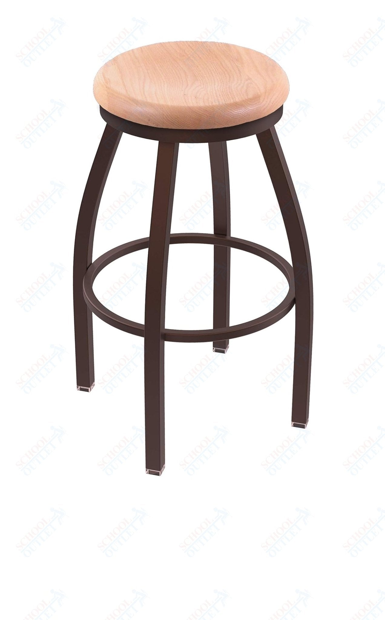 Holland Bar Stool 802 Misha Swivel Bar Stool Wooden Seat 30"H (HBS - 802 - BS - WD - 30H) - SchoolOutlet