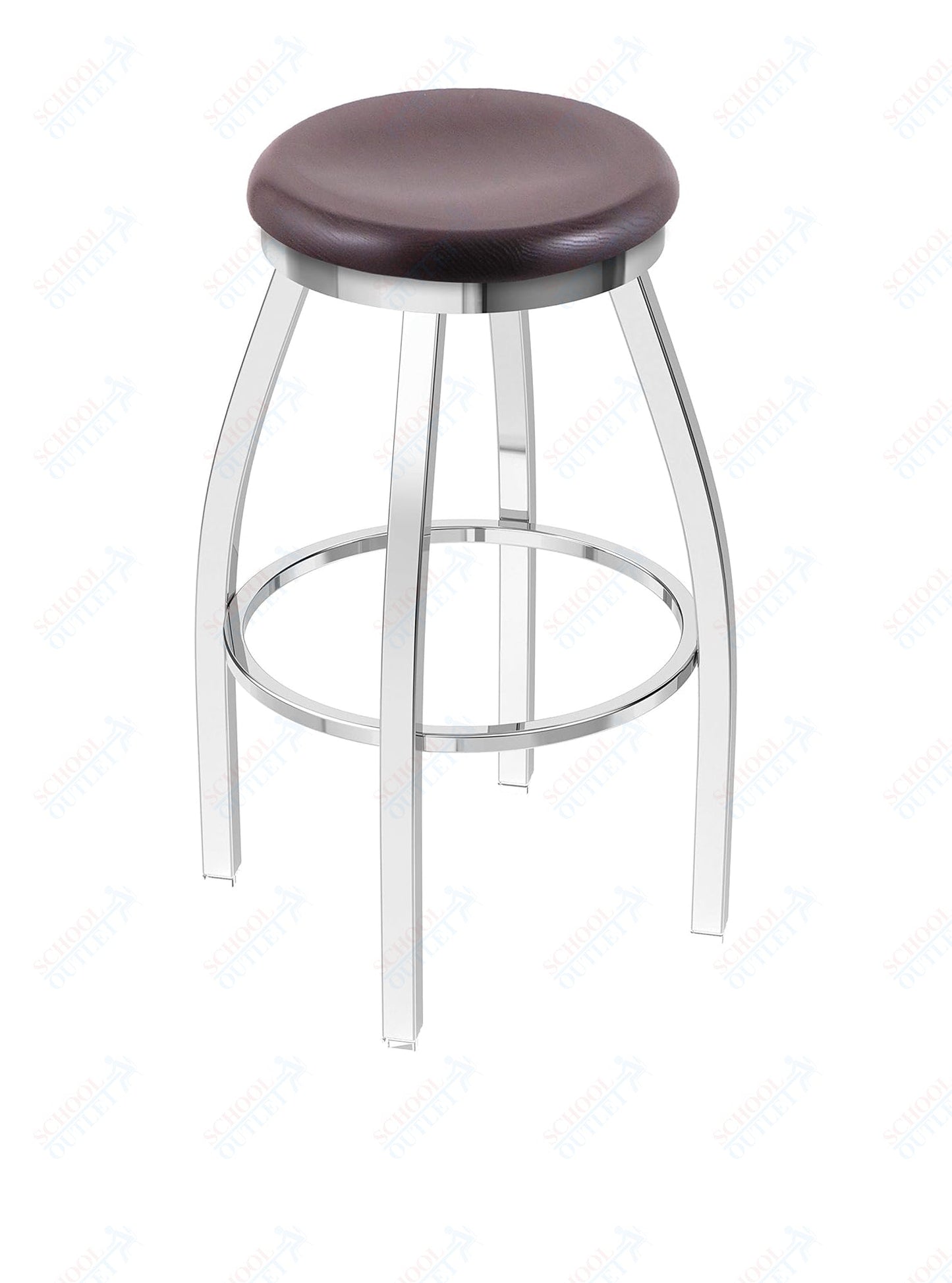 Holland Bar Stool 802 Misha Swivel Bar Stool Wooden Seat 30"H (HBS - 802 - BS - WD - 30H) - SchoolOutlet