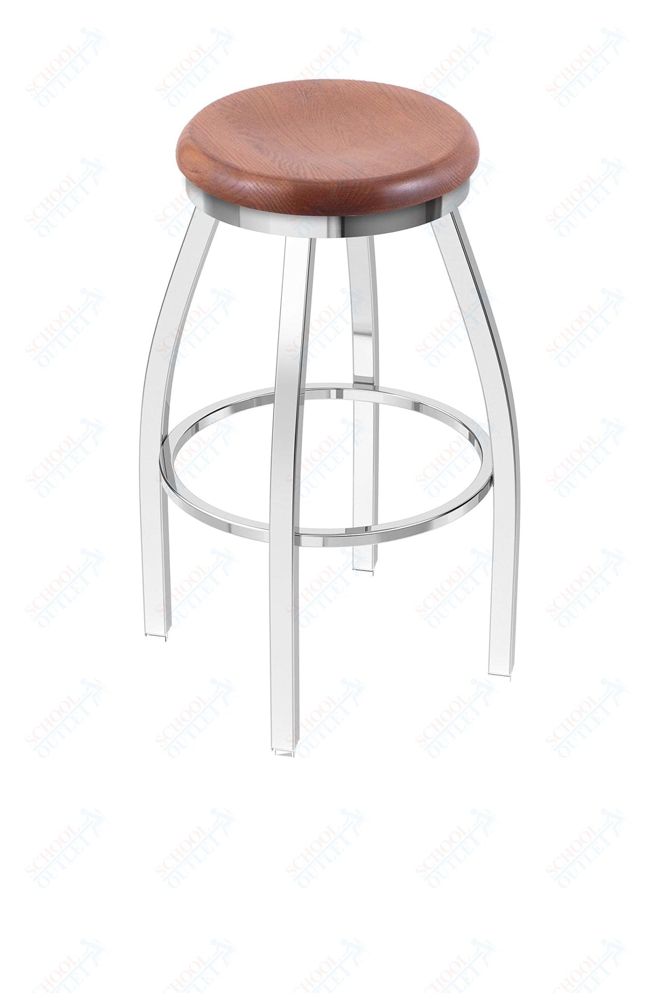 Holland Bar Stool 802 Misha Swivel Bar Stool Wooden Seat 30"H (HBS - 802 - BS - WD - 30H) - SchoolOutlet