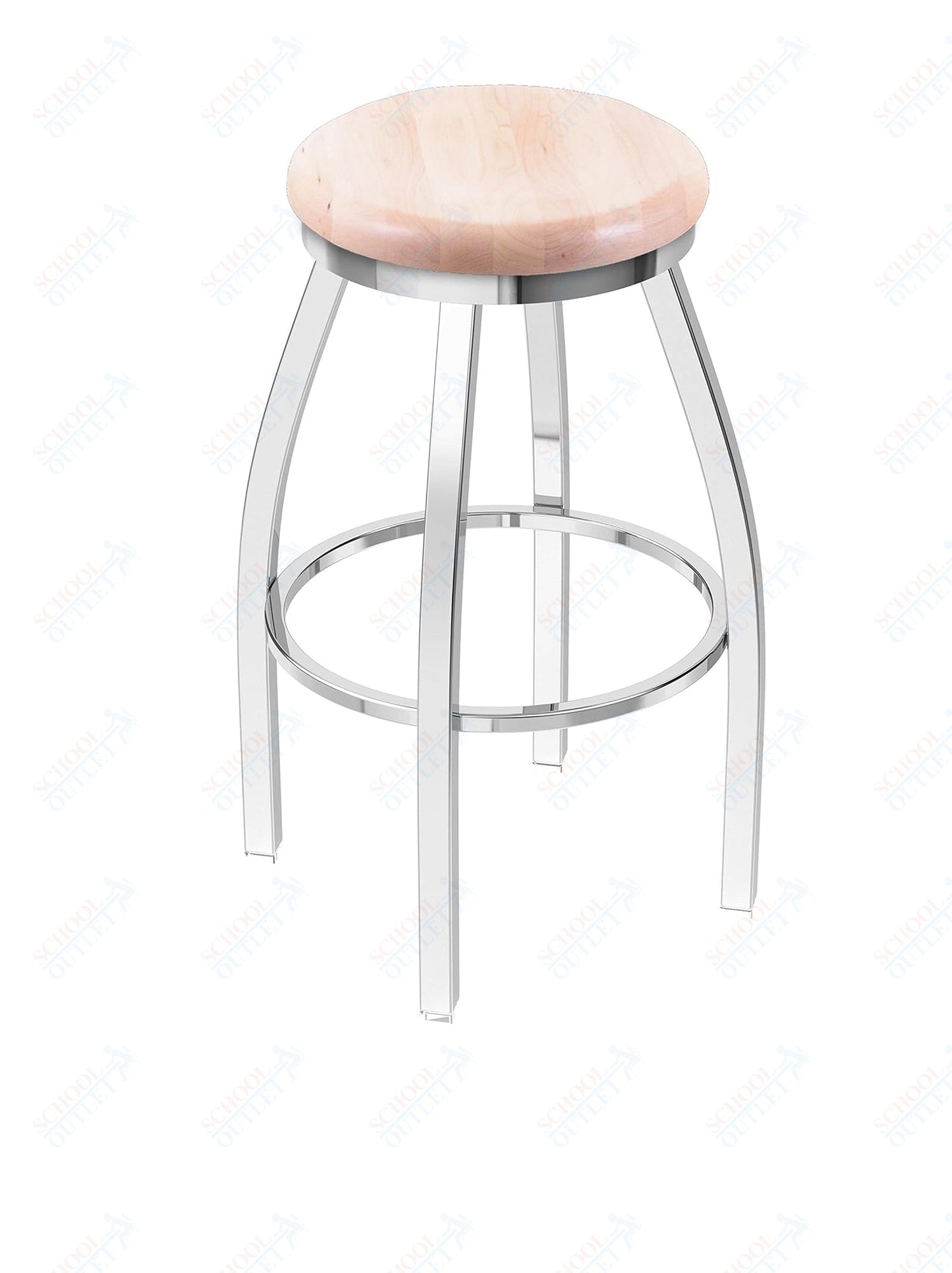 Holland Bar Stool 802 Misha Swivel Bar Stool Wooden Seat 30"H (HBS - 802 - BS - WD - 30H) - SchoolOutlet