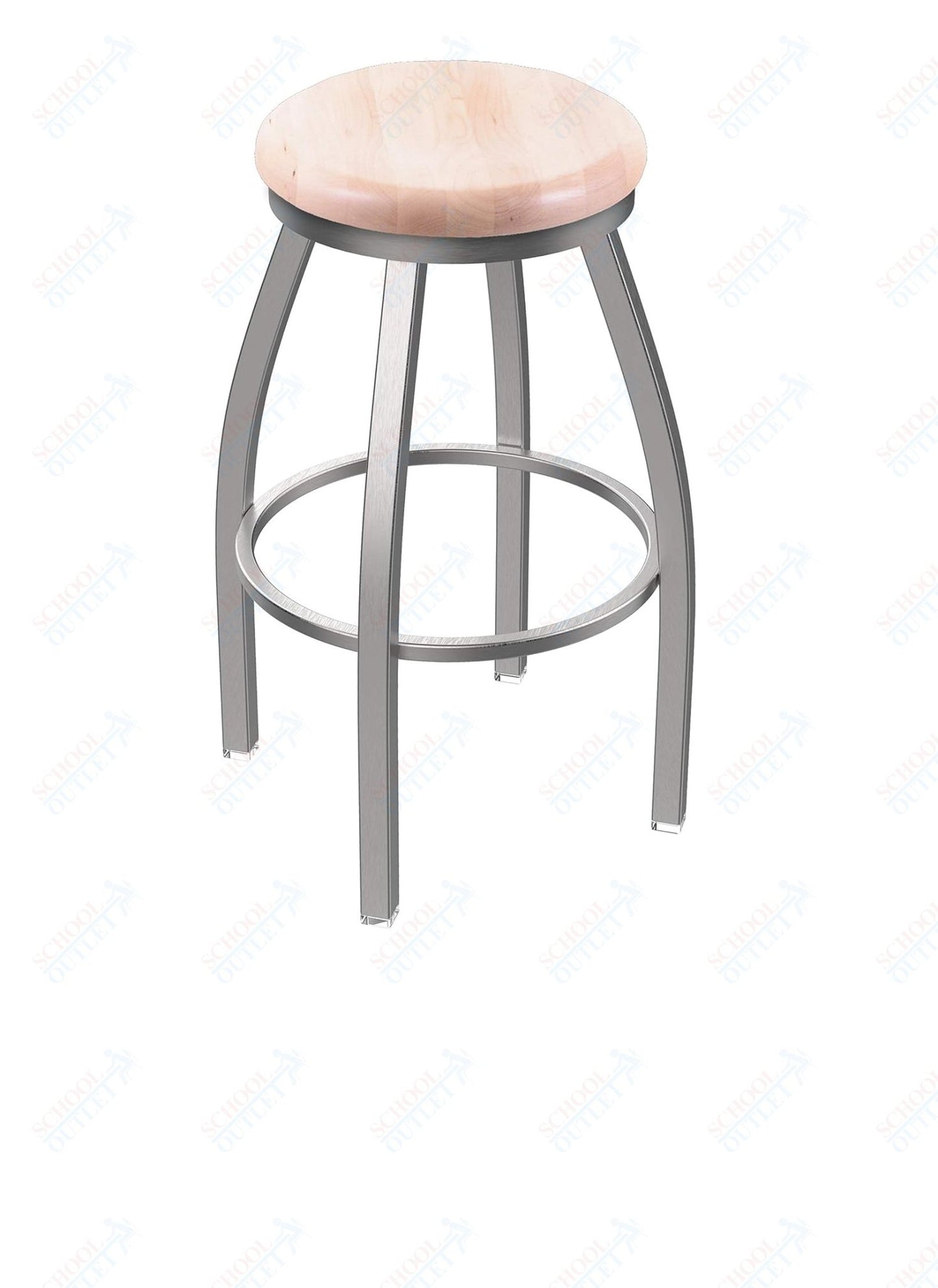 Holland Bar Stool 802 Misha Swivel Bar Stool Wooden Seat 30"H (HBS - 802 - BS - WD - 30H) - SchoolOutlet