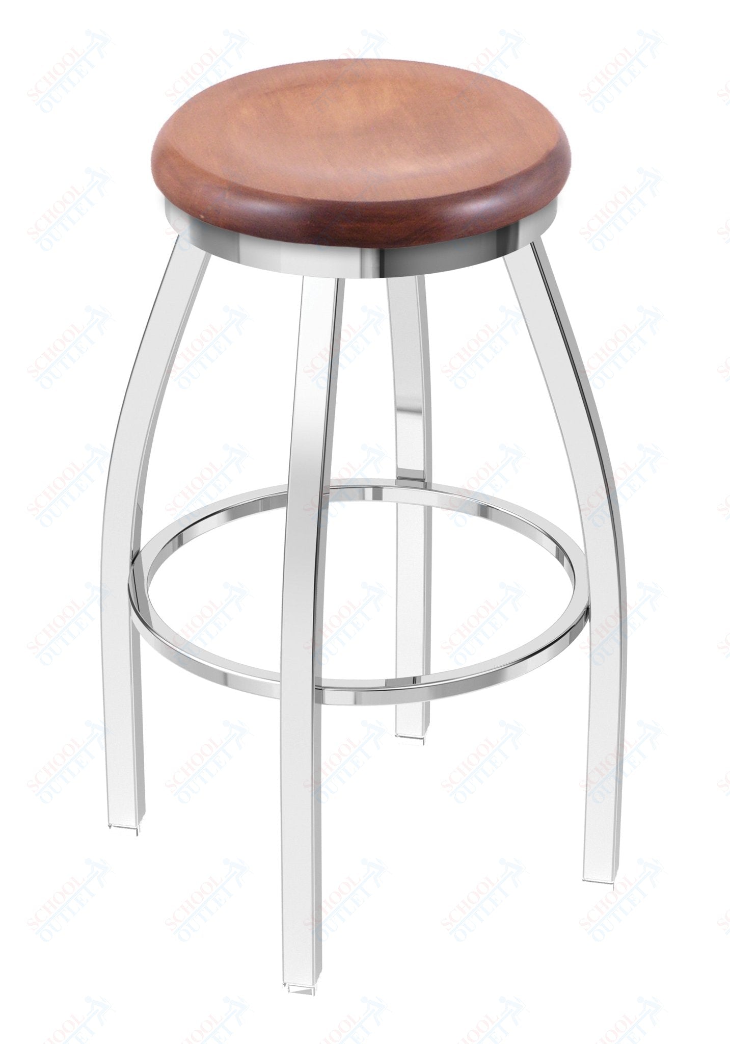 Holland Bar Stool 802 Misha Swivel Bar Stool Wooden Seat 36"H (HBS - 802 - BS - WD - 36H) - SchoolOutlet