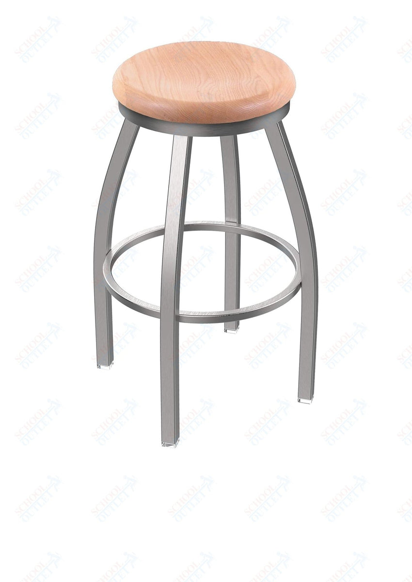 Holland Bar Stool 802 Misha Swivel Bar Stool Wooden Seat 36"H (HBS - 802 - BS - WD - 36H) - SchoolOutlet
