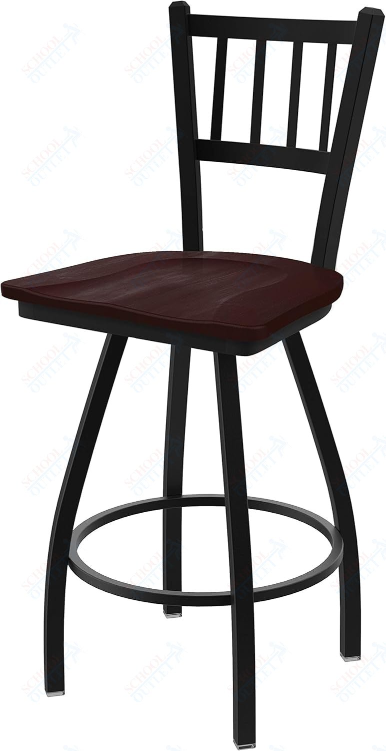 Holland Bar Stool 810 Contessa Swivel Counter Stool Wooden Seat 25"H (HBS - 810 - CS - WD - 25H) - SchoolOutlet