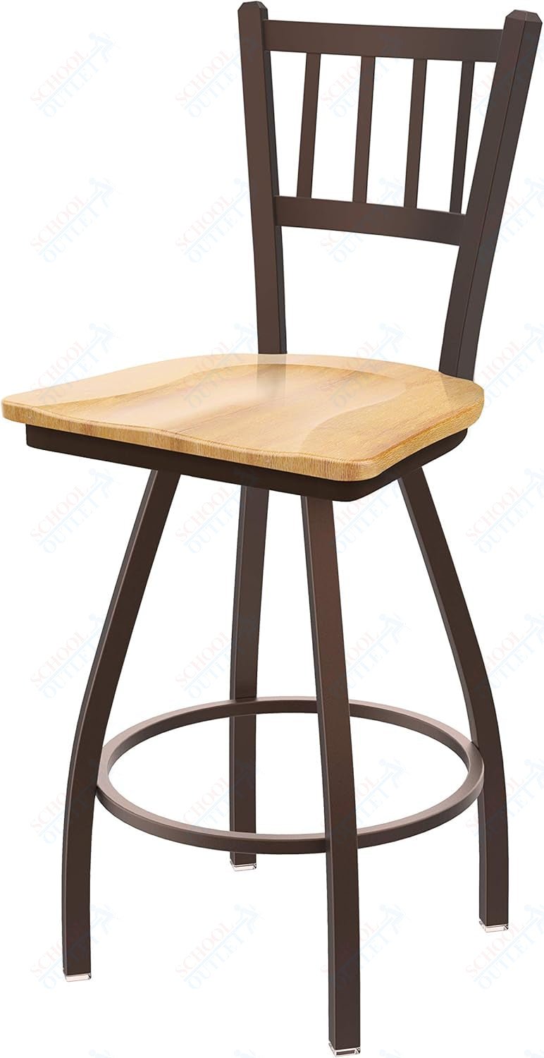 Holland Bar Stool 810 Contessa Swivel Counter Stool Wooden Seat 25"H (HBS - 810 - CS - WD - 25H) - SchoolOutlet