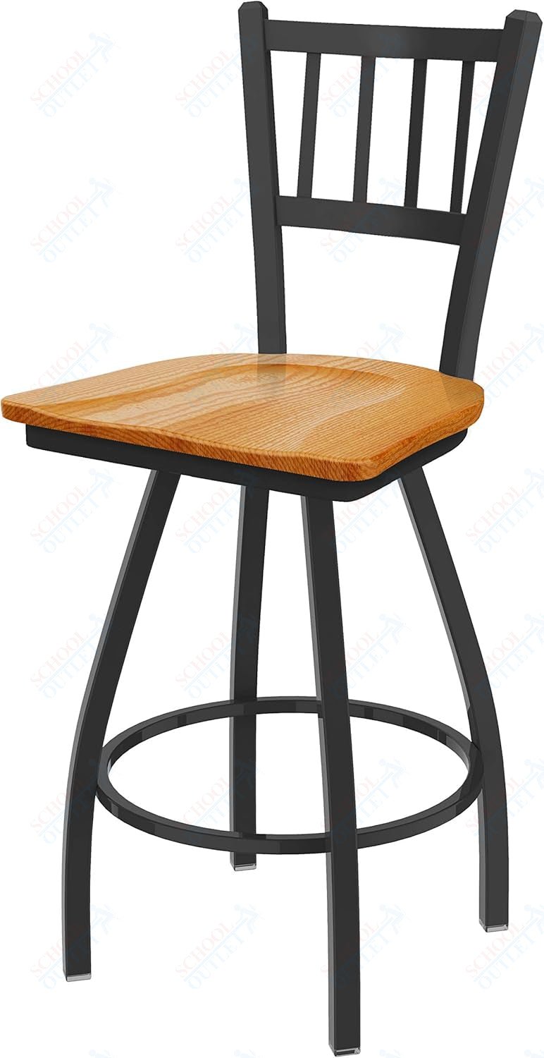 Holland Bar Stool 810 Contessa Swivel Counter Stool Wooden Seat 25"H (HBS - 810 - CS - WD - 25H) - SchoolOutlet