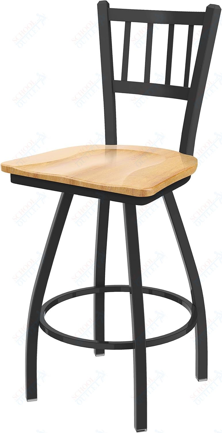 Holland Bar Stool 810 Contessa Swivel Counter Stool Wooden Seat 25"H (HBS - 810 - CS - WD - 25H) - SchoolOutlet