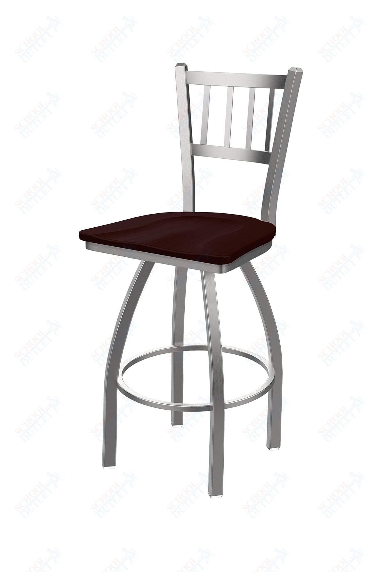 Holland Bar Stool 810 Contessa Swivel Counter Stool Wooden Seat 25"H (HBS - 810 - CS - WD - 25H) - SchoolOutlet