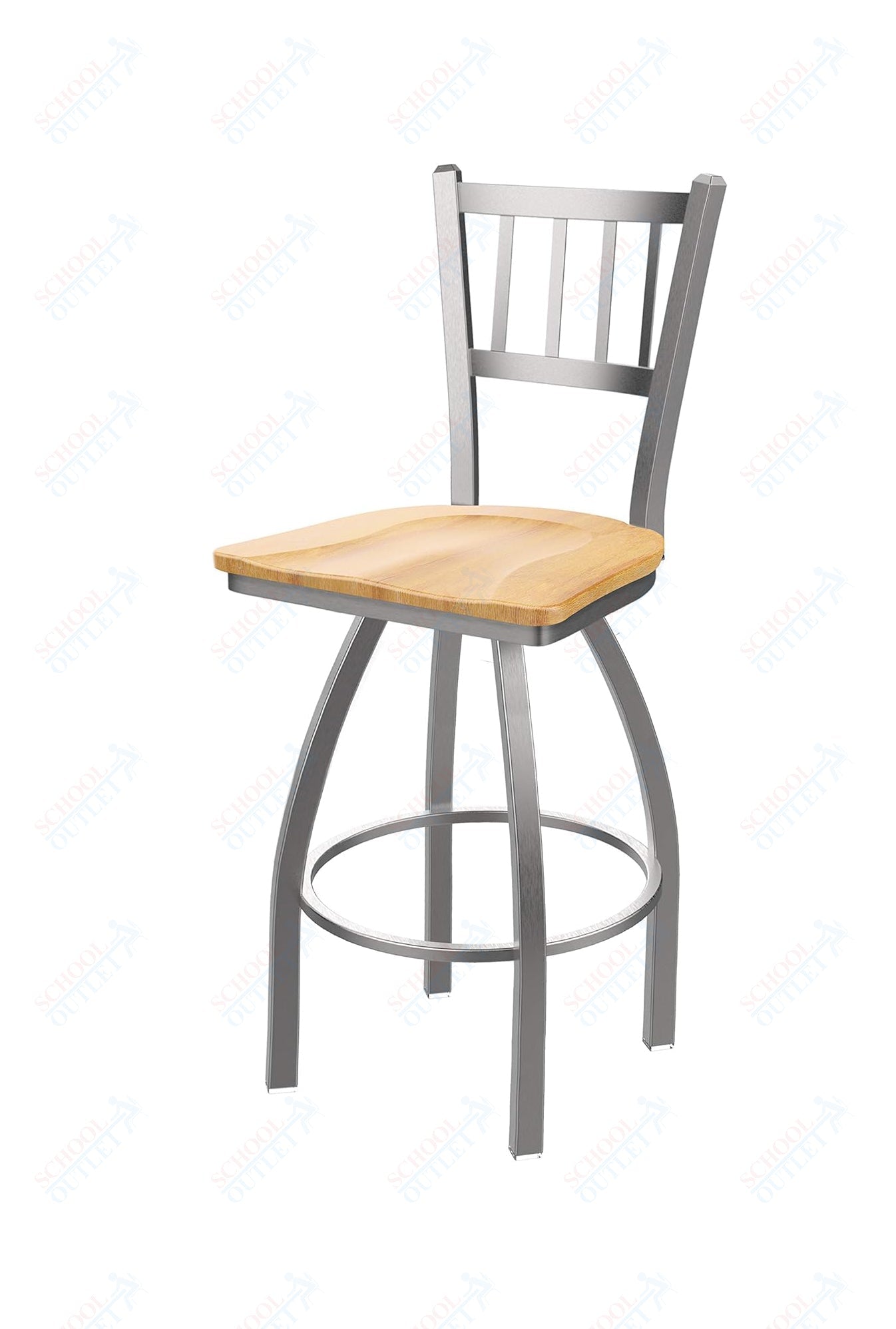 Holland Bar Stool 810 Contessa Swivel Counter Stool Wooden Seat 25"H (HBS - 810 - CS - WD - 25H) - SchoolOutlet