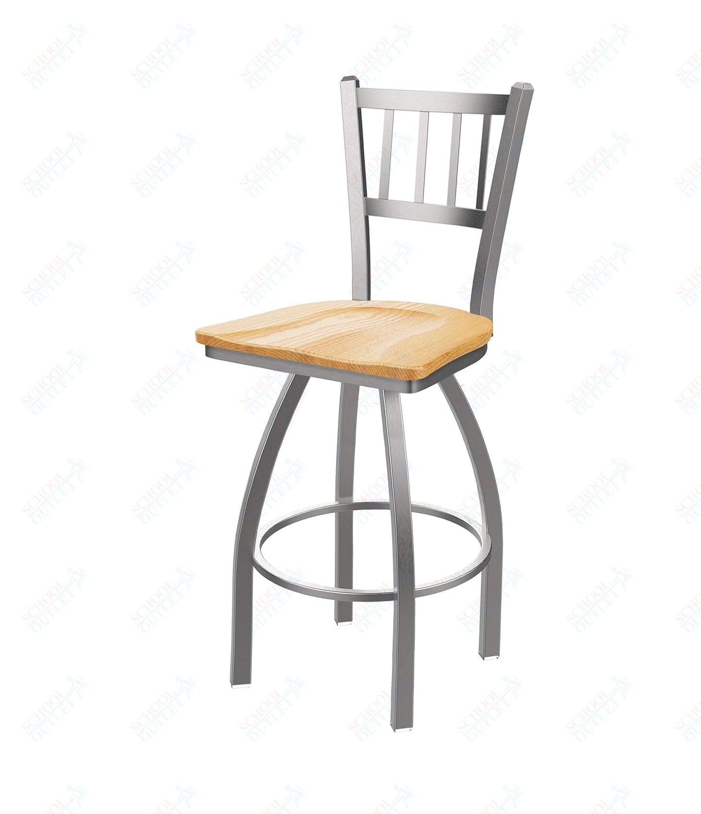 Holland Bar Stool 810 Contessa Swivel Counter Stool Wooden Seat 25"H (HBS - 810 - CS - WD - 25H) - SchoolOutlet