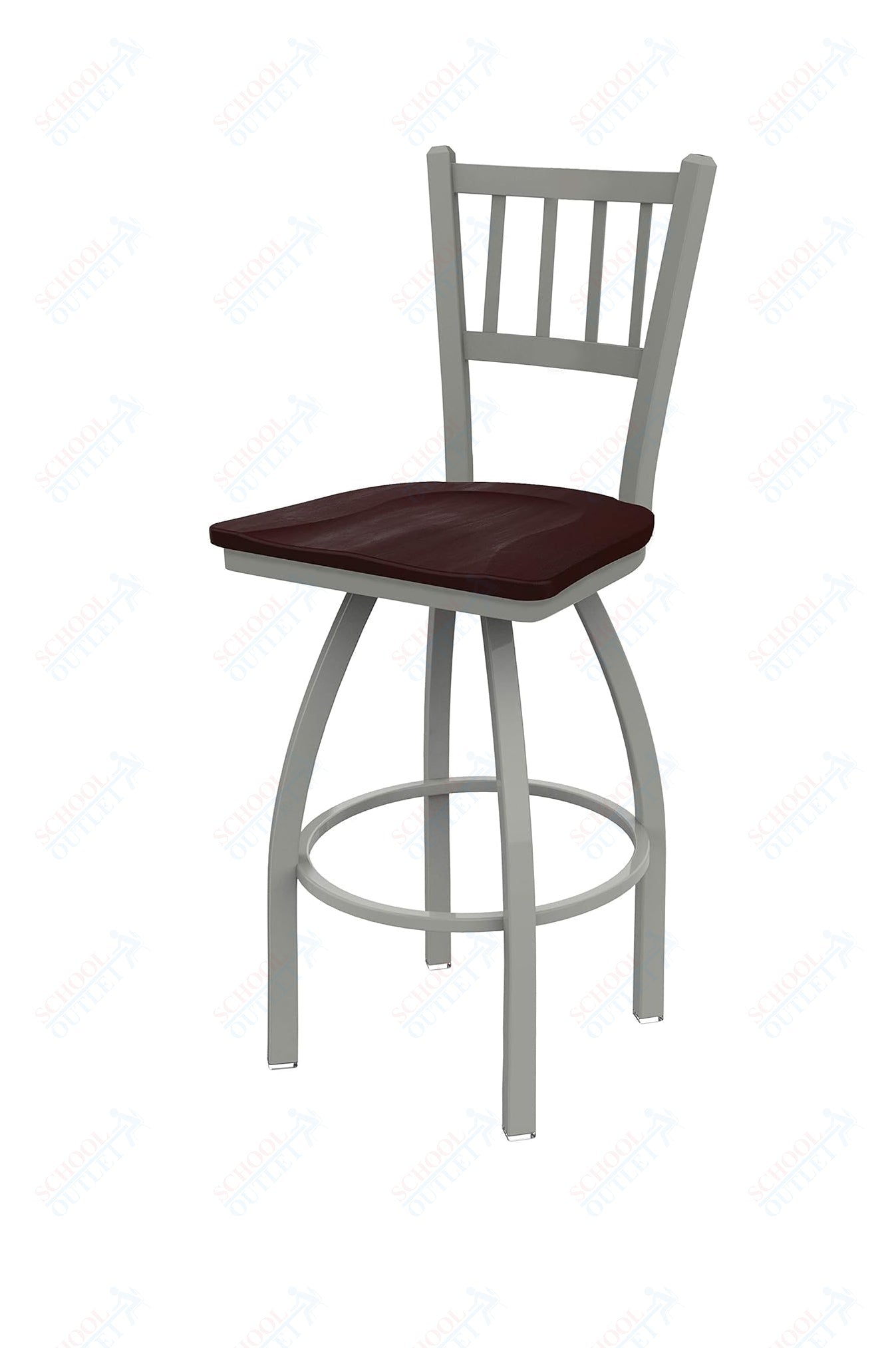 Holland Bar Stool 810 Contessa Swivel Bar Stool Wooden Seat 30"H (HBS - 810 - BS - WD - 30H) - SchoolOutlet