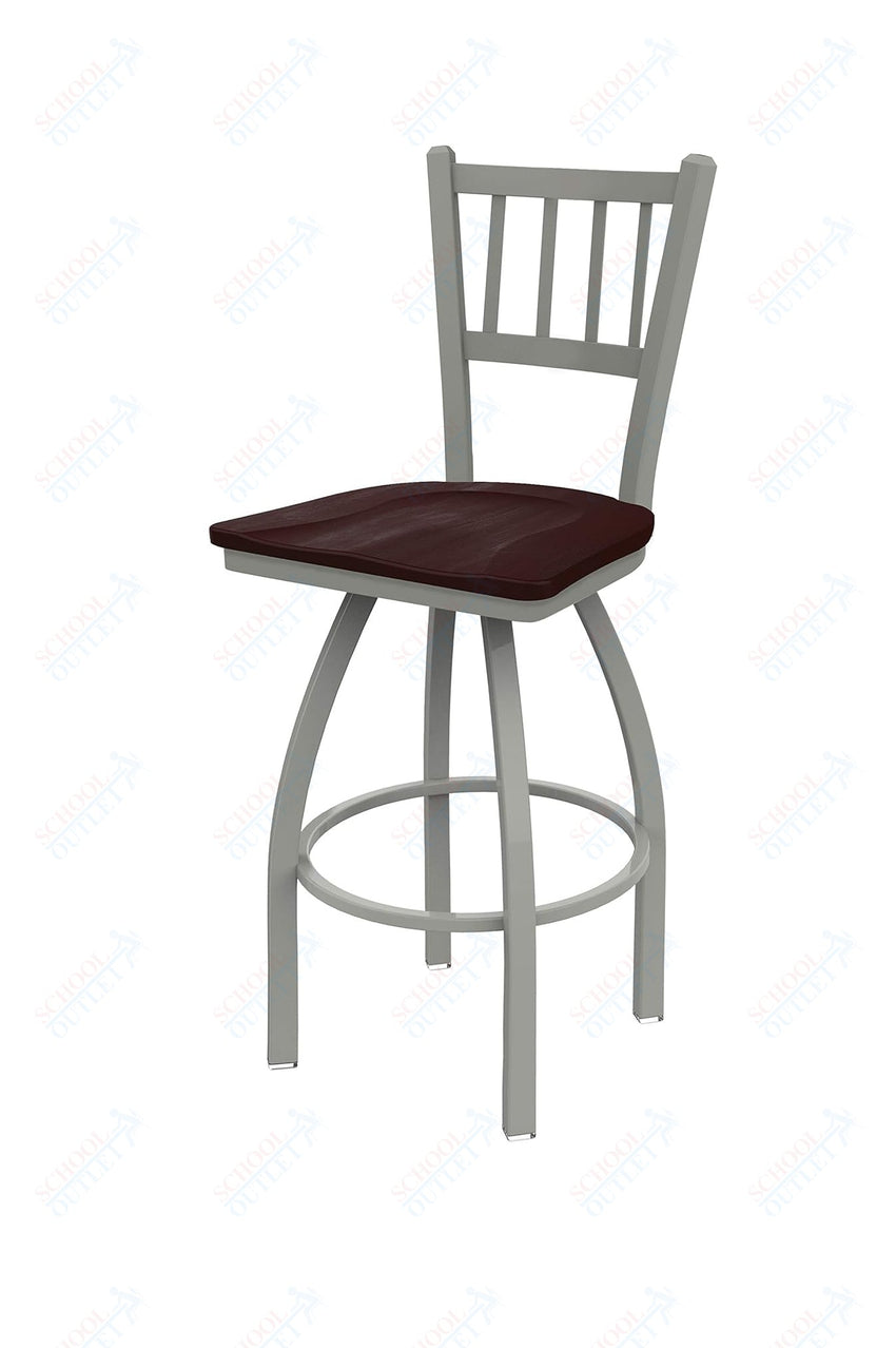 Holland Bar Stool 810 Contessa Swivel Bar Stool Wooden Seat 30"H (HBS - 810 - BS - WD - 30H) - SchoolOutlet