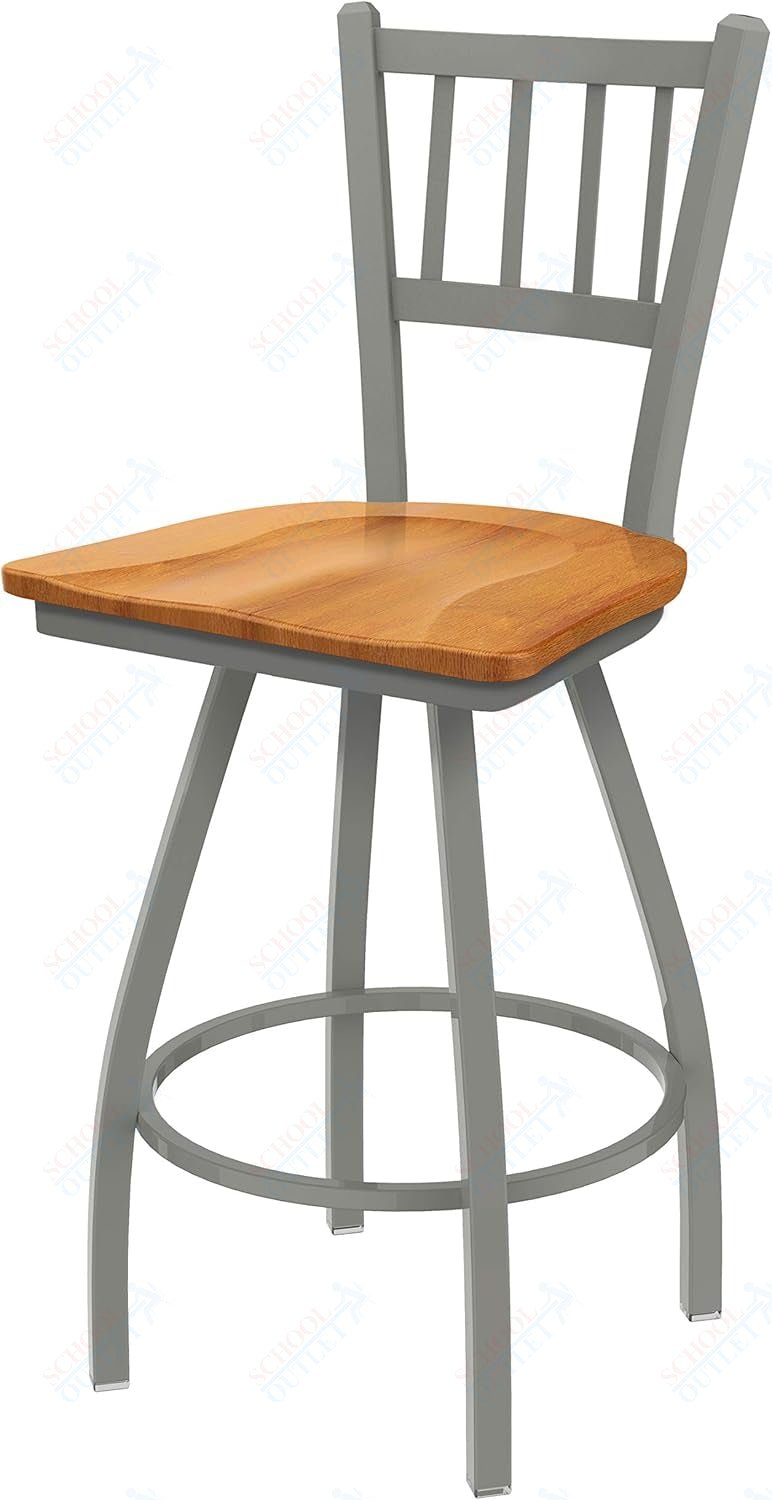 Holland Bar Stool 810 Contessa Swivel Bar Stool Wooden Seat 30"H (HBS - 810 - BS - WD - 30H) - SchoolOutlet