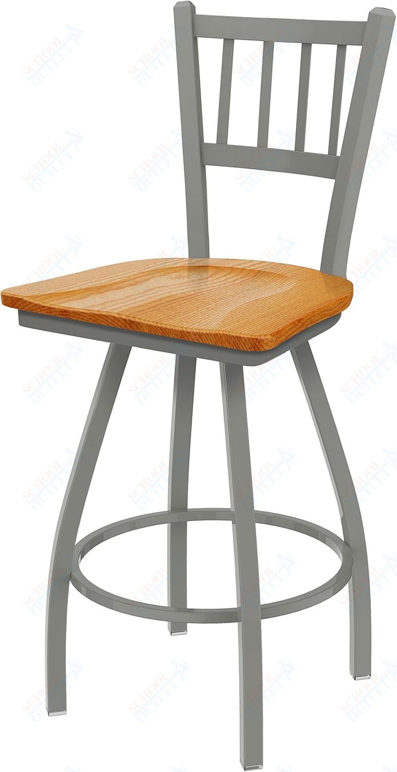 Holland Bar Stool 810 Contessa Swivel Bar Stool Wooden Seat 30"H (HBS - 810 - BS - WD - 30H) - SchoolOutlet