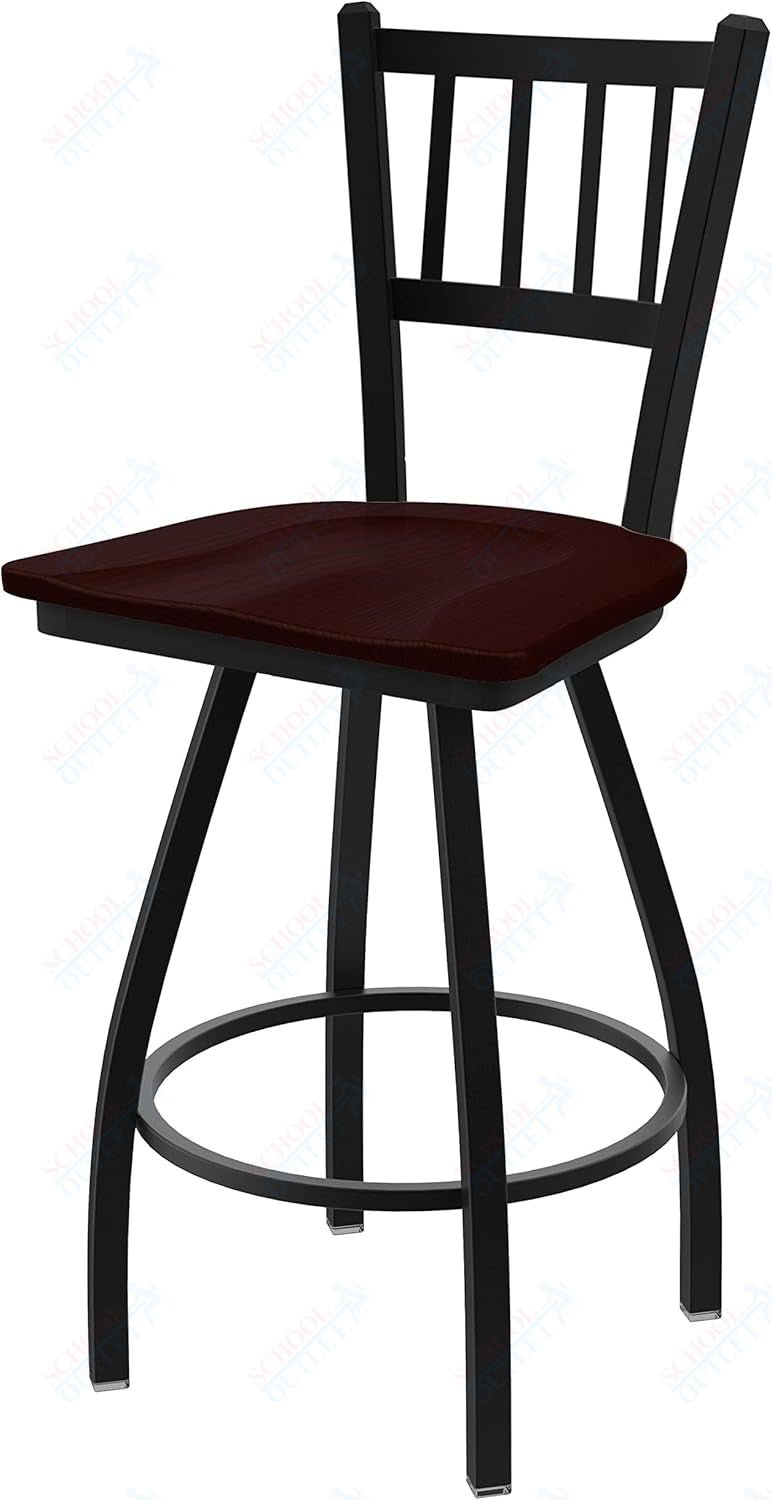 Holland Bar Stool 810 Contessa Swivel Bar Stool Wooden Seat 30"H (HBS - 810 - BS - WD - 30H) - SchoolOutlet