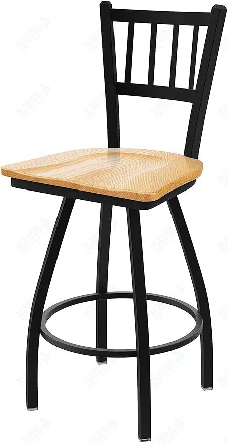 Holland Bar Stool 810 Contessa Swivel Bar Stool Wooden Seat 30"H (HBS - 810 - BS - WD - 30H) - SchoolOutlet