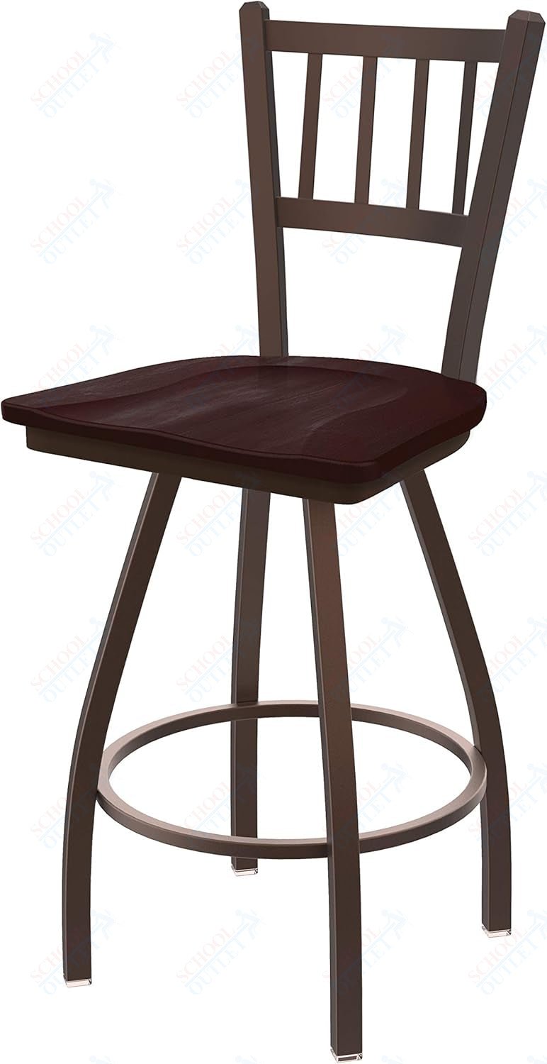 Holland Bar Stool 810 Contessa Swivel Bar Stool Wooden Seat 30"H (HBS - 810 - BS - WD - 30H) - SchoolOutlet