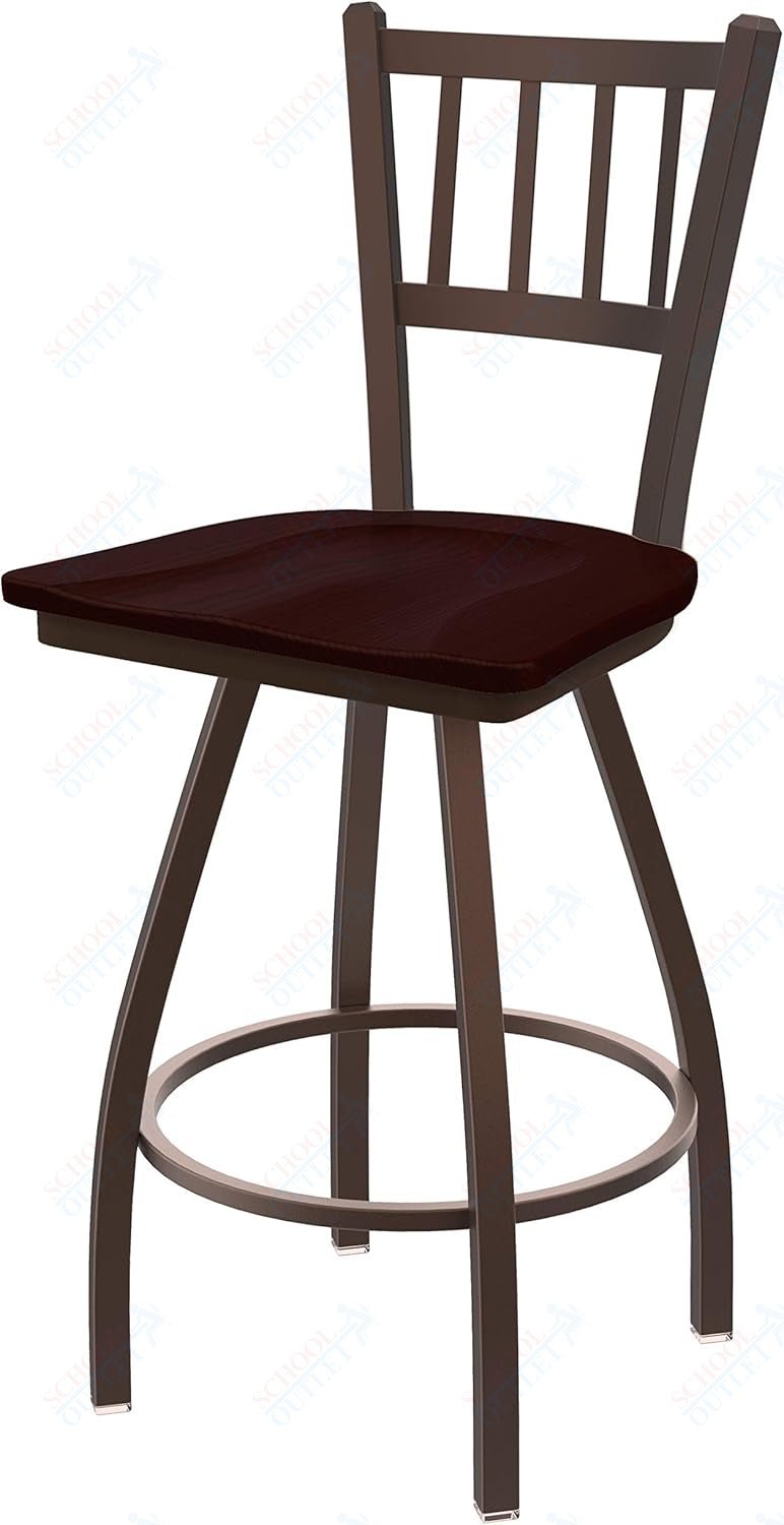 Holland Bar Stool 810 Contessa Swivel Bar Stool Wooden Seat 30"H (HBS - 810 - BS - WD - 30H) - SchoolOutlet