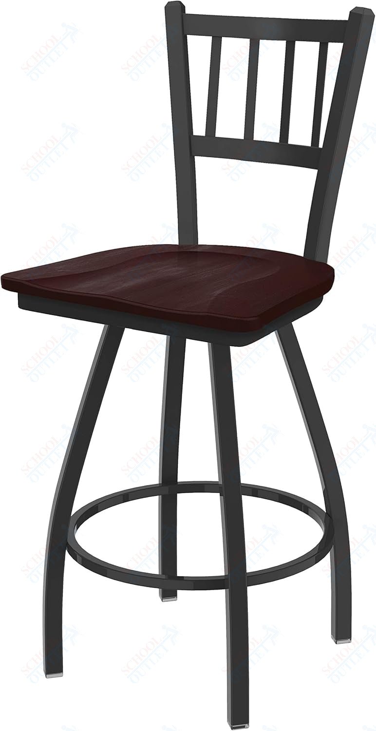 Holland Bar Stool 810 Contessa Swivel Bar Stool Wooden Seat 30"H (HBS - 810 - BS - WD - 30H) - SchoolOutlet