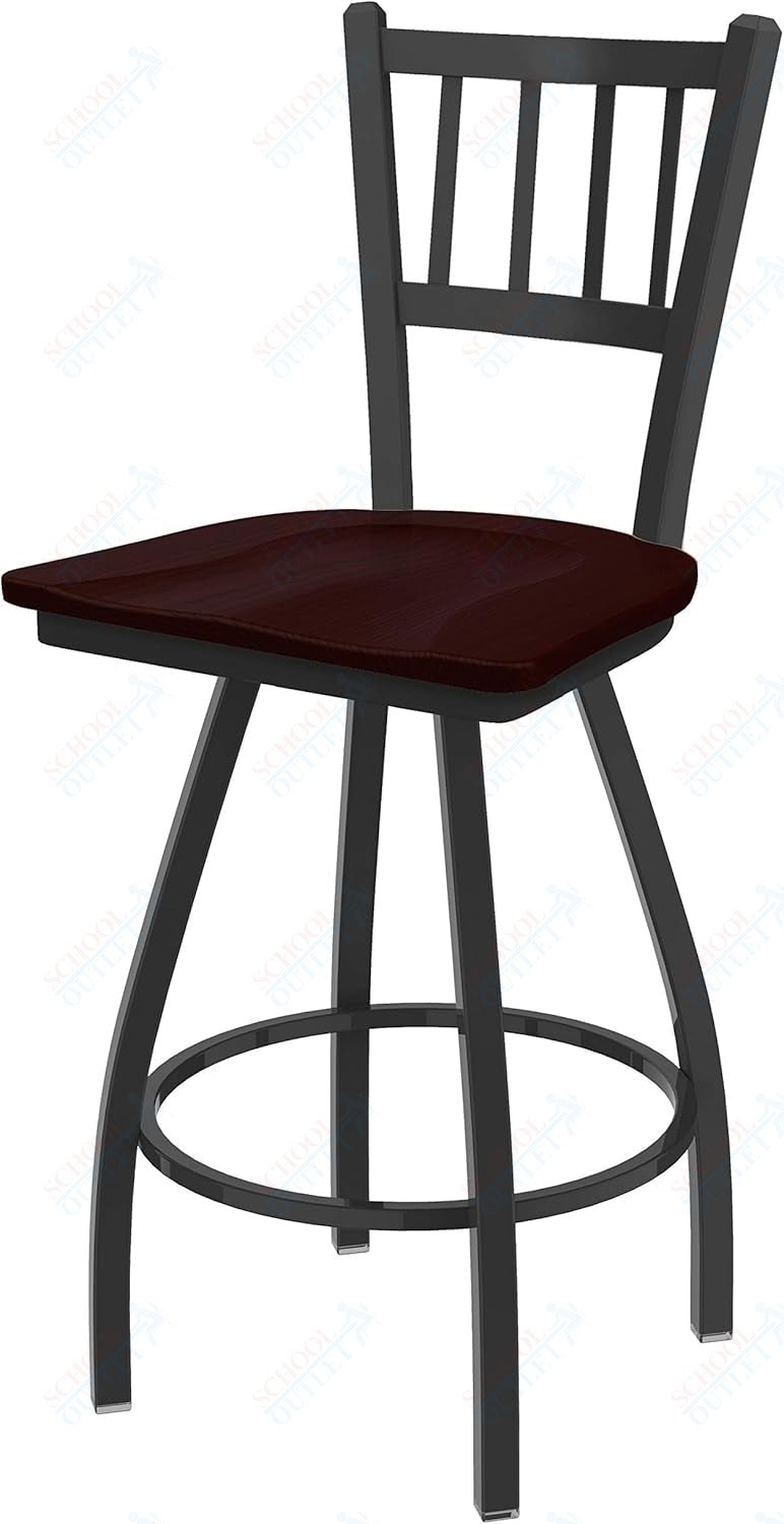 Holland Bar Stool 810 Contessa Swivel Bar Stool Wooden Seat 30"H (HBS - 810 - BS - WD - 30H) - SchoolOutlet