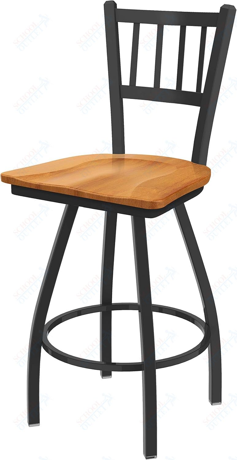 Holland Bar Stool 810 Contessa Swivel Bar Stool Wooden Seat 30"H (HBS - 810 - BS - WD - 30H) - SchoolOutlet