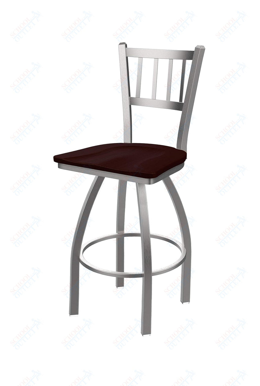 Holland Bar Stool 810 Contessa Swivel Bar Stool Wooden Seat 30"H (HBS - 810 - BS - WD - 30H) - SchoolOutlet