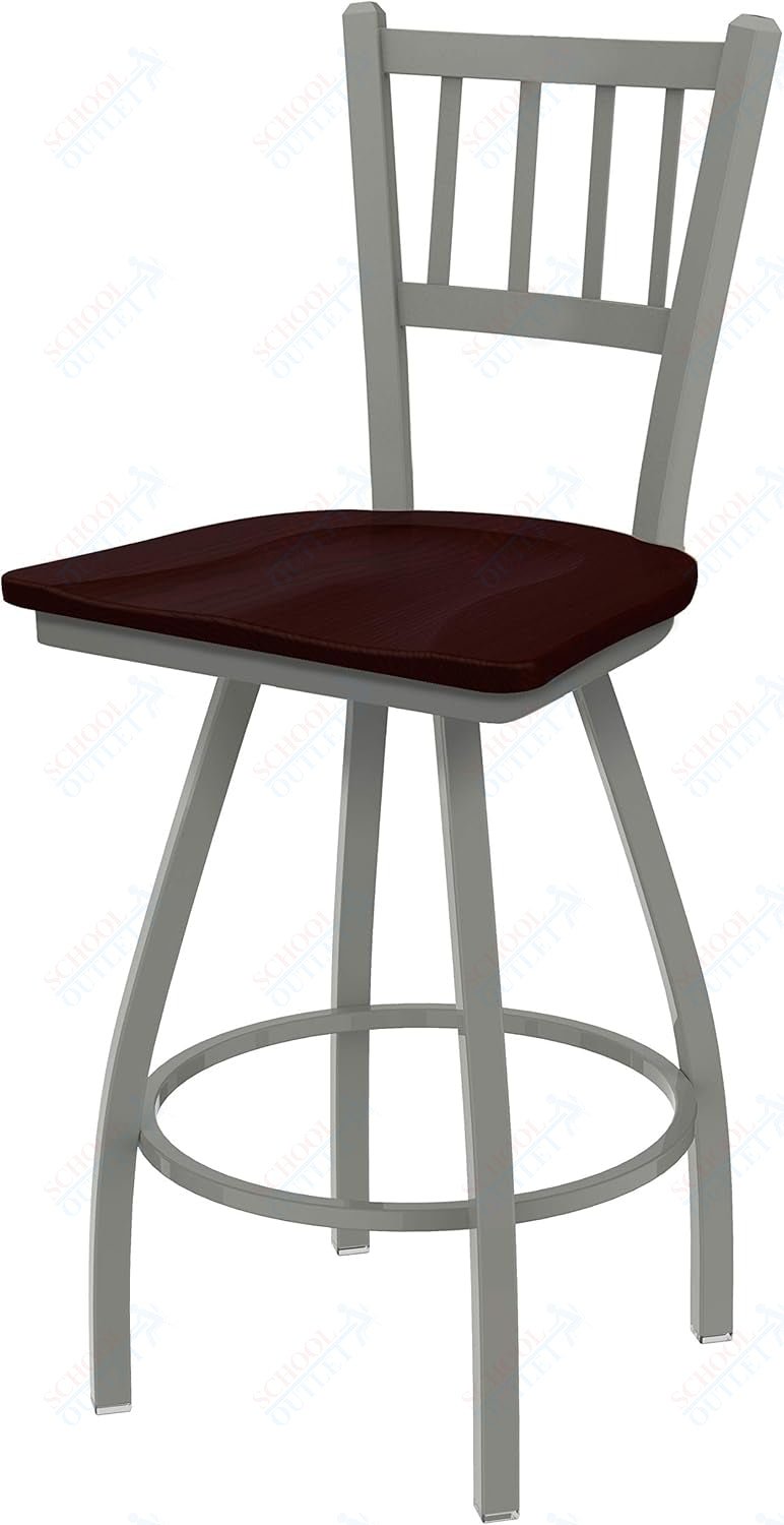 Holland Bar Stool 810 Contessa Swivel Bar Stool Wooden Seat 36"H (HBS - 810 - BS - WD - 36H) - SchoolOutlet