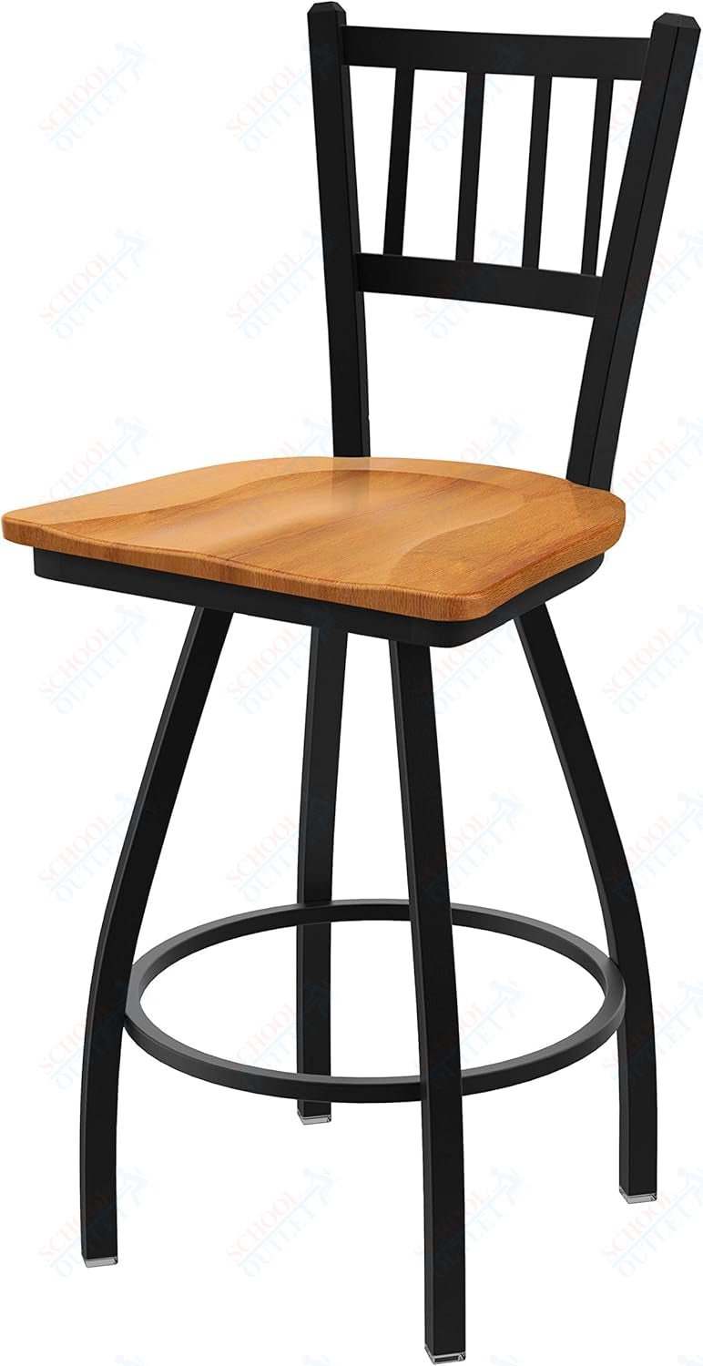 Holland Bar Stool 810 Contessa Swivel Bar Stool Wooden Seat 36"H (HBS - 810 - BS - WD - 36H) - SchoolOutlet