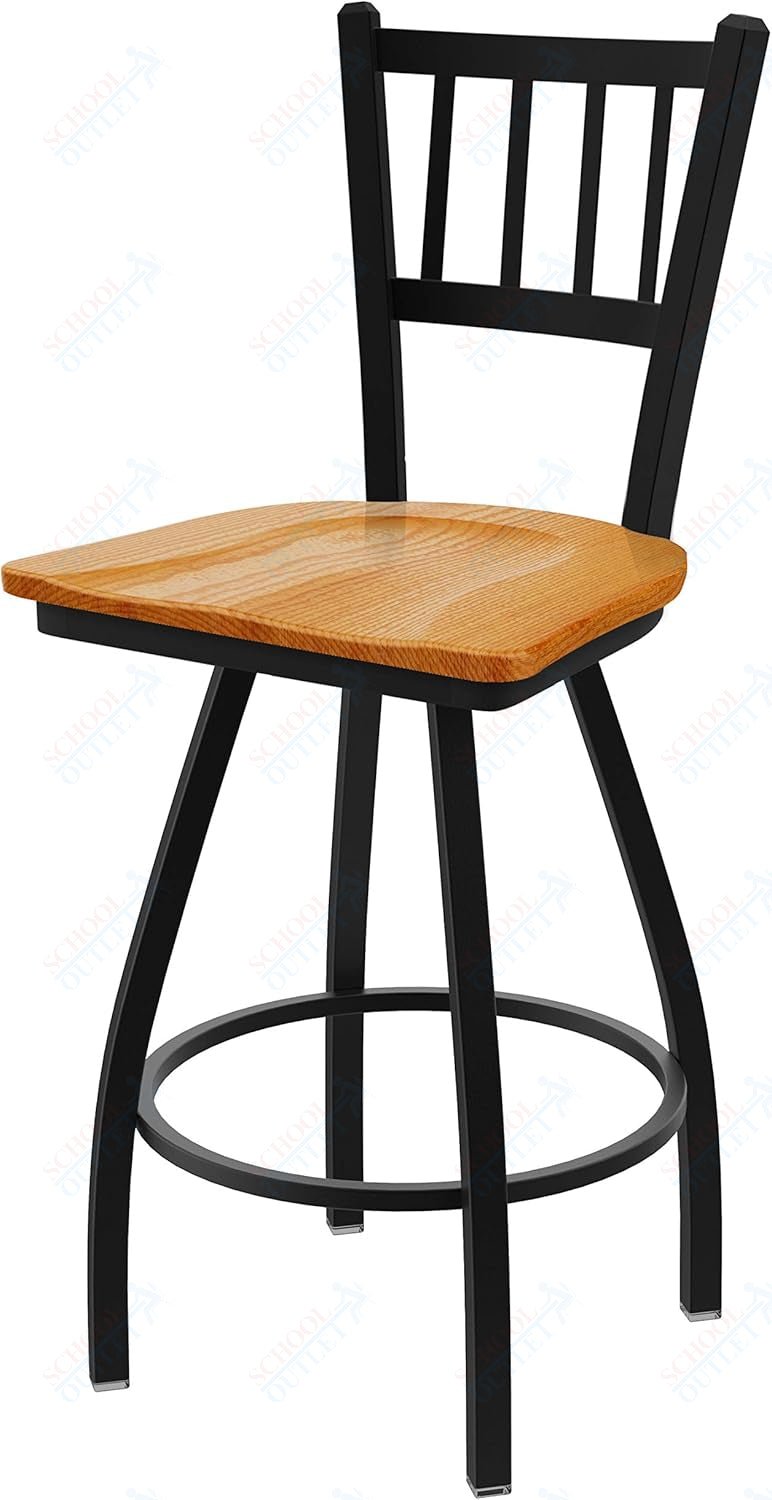 Holland Bar Stool 810 Contessa Swivel Bar Stool Wooden Seat 36"H (HBS - 810 - BS - WD - 36H) - SchoolOutlet