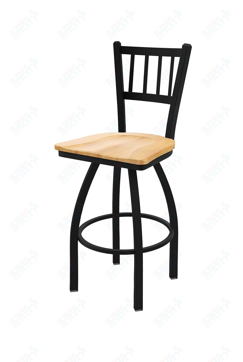 Holland Bar Stool 810 Contessa Swivel Bar Stool Wooden Seat 36"H (HBS - 810 - BS - WD - 36H) - SchoolOutlet