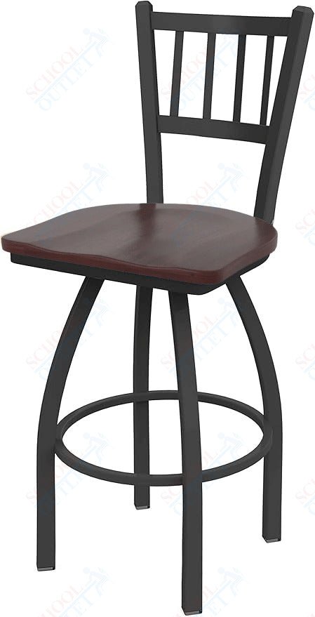 Holland Bar Stool 810 Contessa Swivel Bar Stool Wooden Seat 36"H (HBS - 810 - BS - WD - 36H) - SchoolOutlet