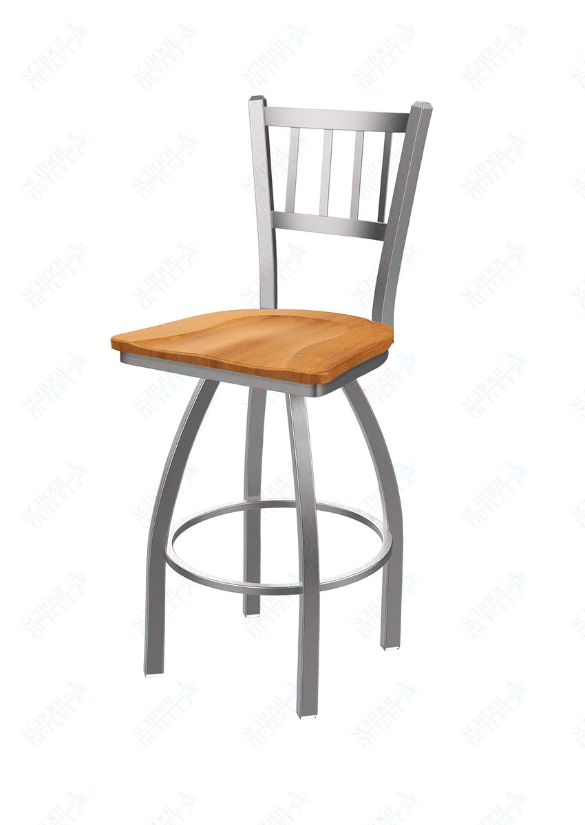 Holland Bar Stool 810 Contessa Swivel Bar Stool Wooden Seat 36"H (HBS - 810 - BS - WD - 36H) - SchoolOutlet