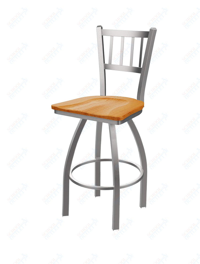 Holland Bar Stool 810 Contessa Swivel Bar Stool Wooden Seat 36"H (HBS - 810 - BS - WD - 36H) - SchoolOutlet