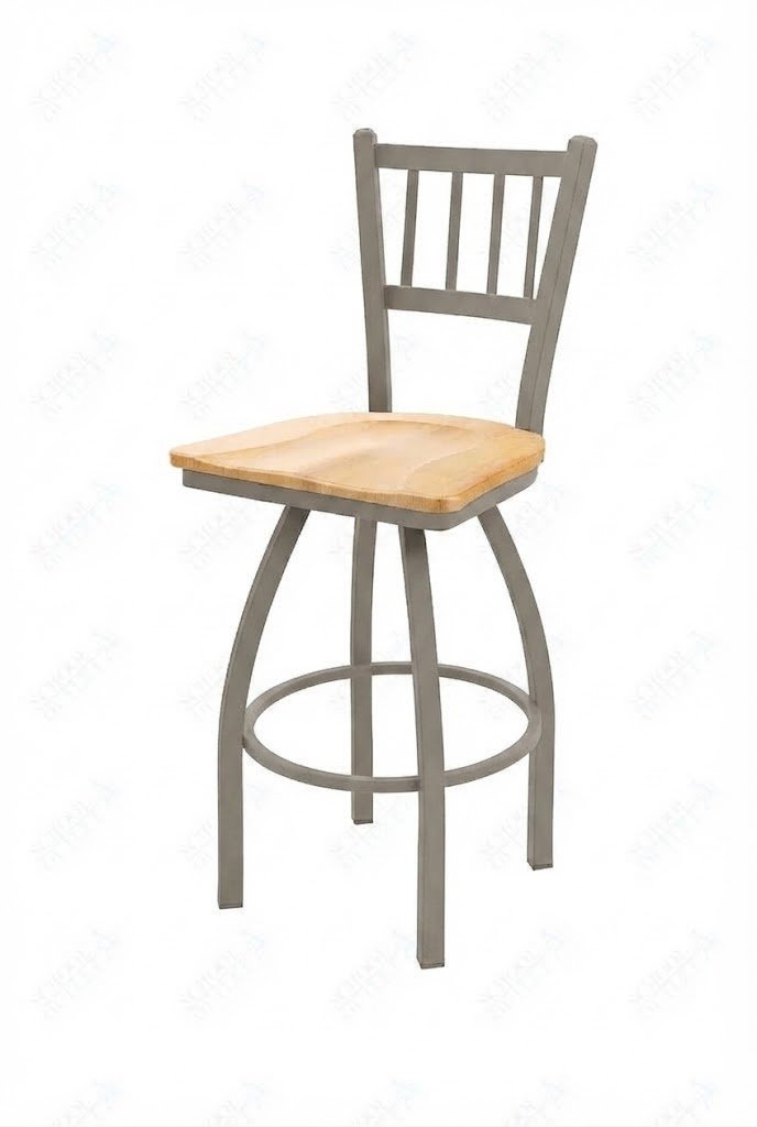 Holland Bar Stool 810 Contessa Swivel Bar Stool Wooden Seat 36"H (HBS-810-BS-WD-36H) - SchoolOutlet