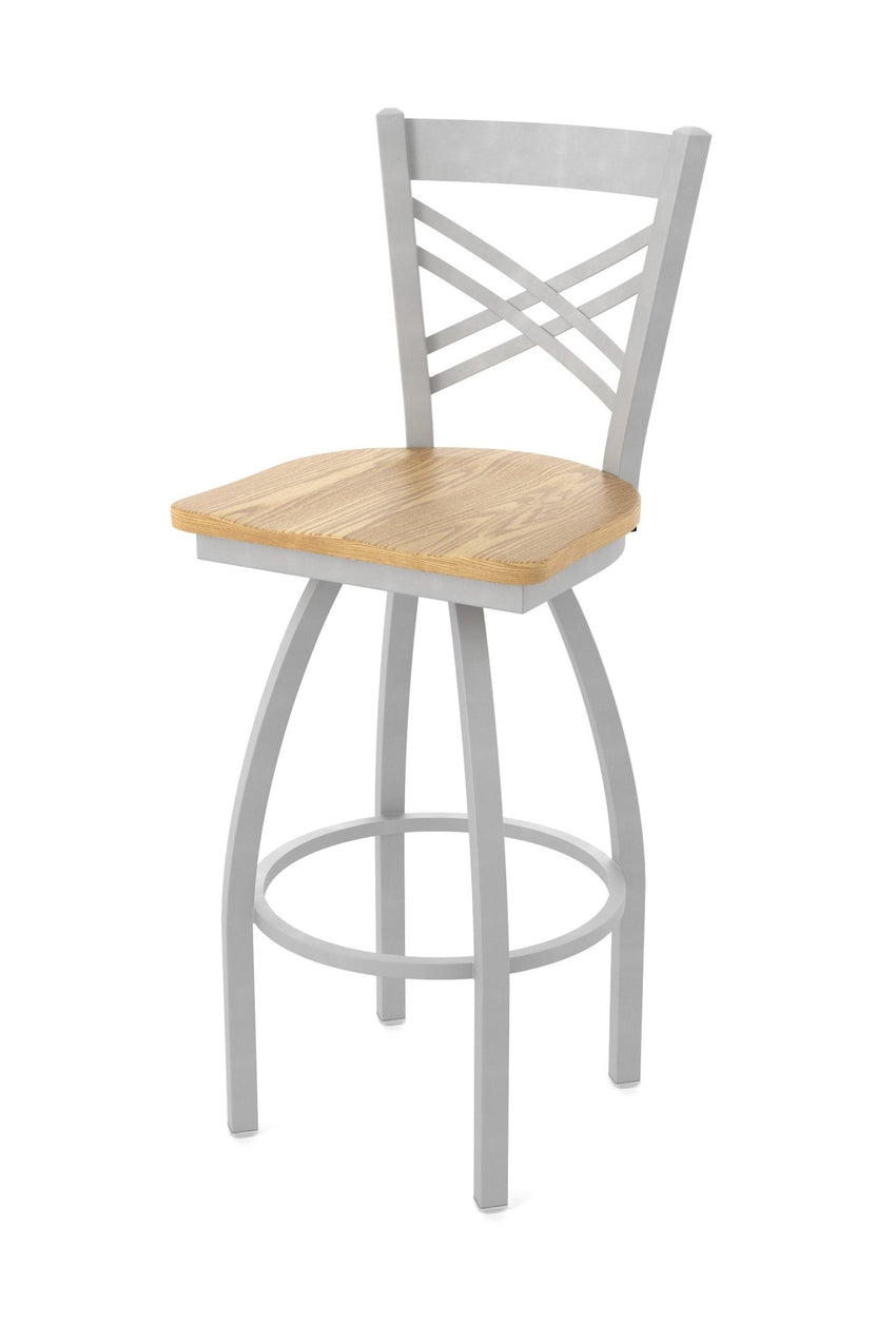 Holland Bar Stool 820 Catalina Swivel Counter Stool Wooden Seat 25"H (HBS - 820 - CS - WD - 25H) - SchoolOutlet