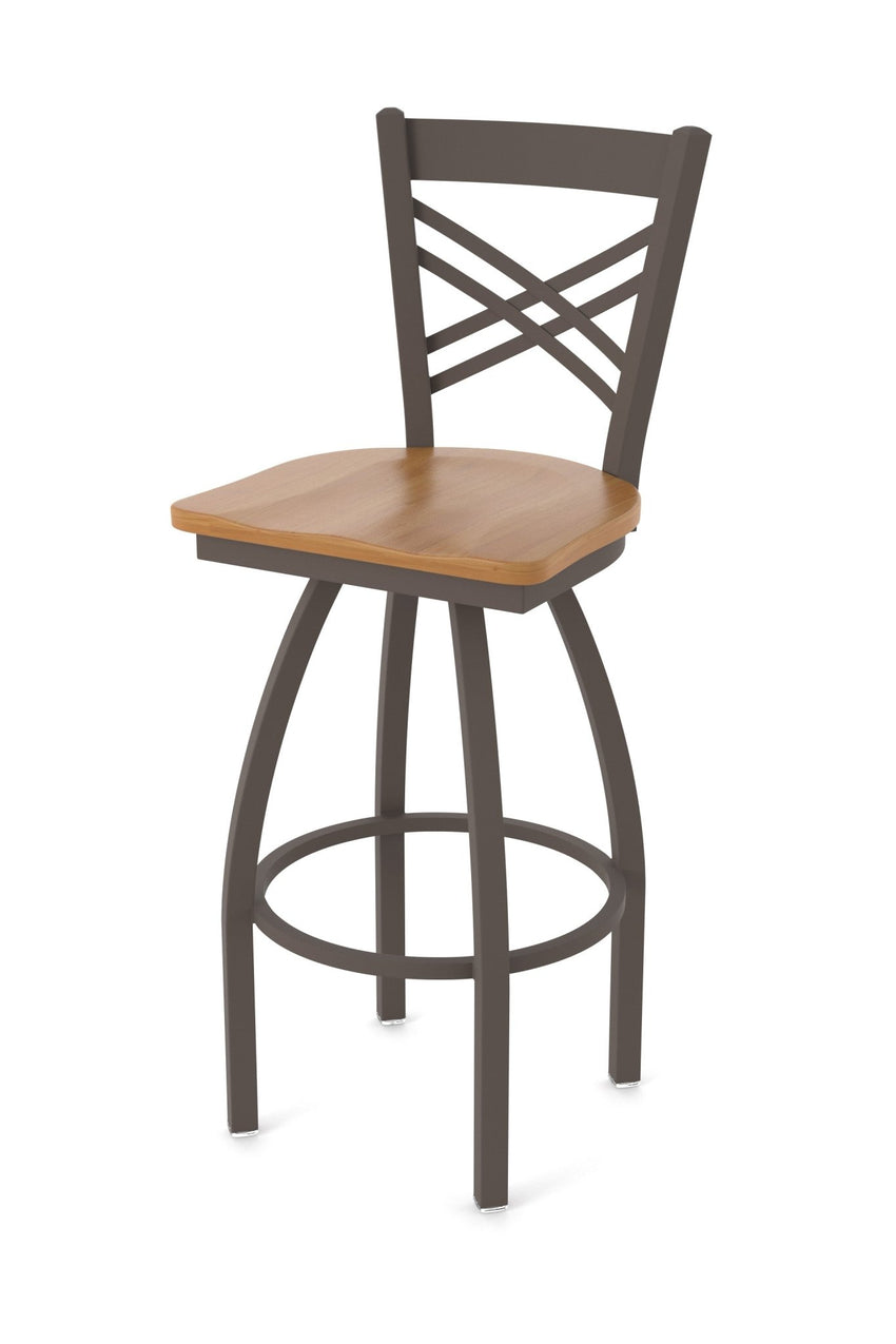 Holland Bar Stool 820 Catalina Swivel Counter Stool Wooden Seat 25"H (HBS - 820 - CS - WD - 25H) - SchoolOutlet