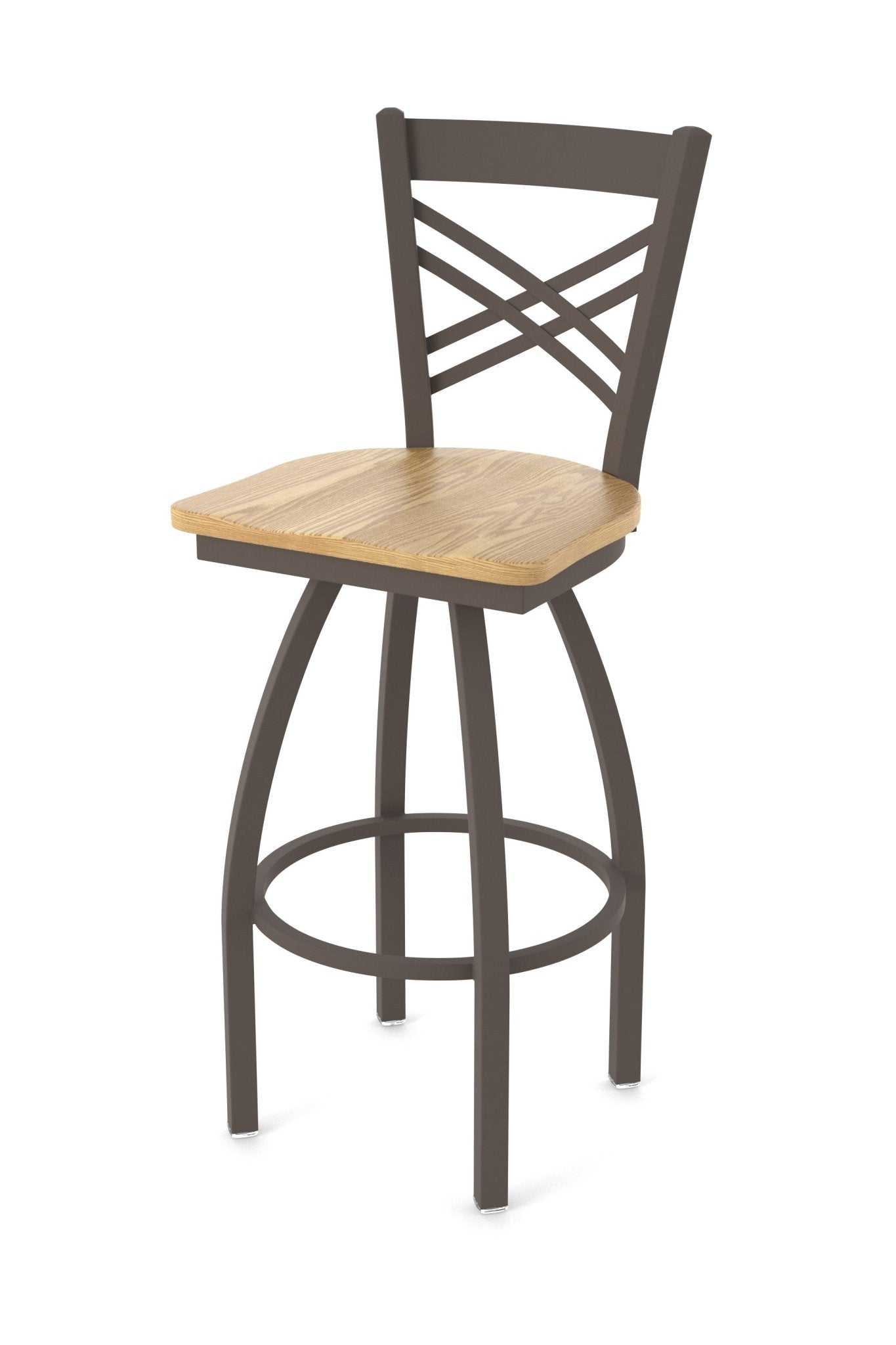 Holland Bar Stool 820 Catalina Swivel Counter Stool Wooden Seat 25"H (HBS - 820 - CS - WD - 25H) - SchoolOutlet