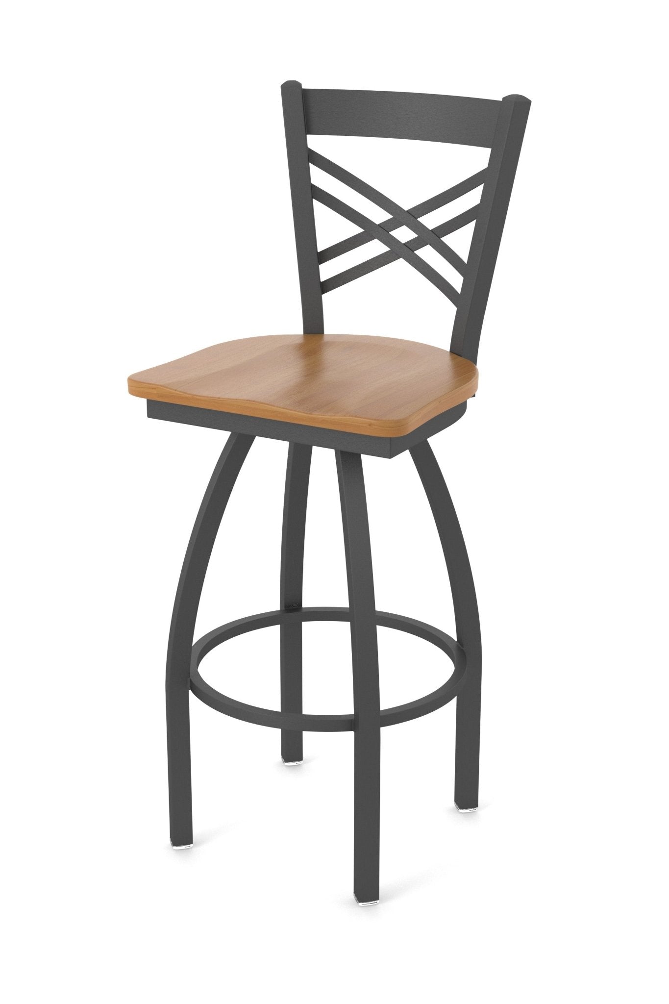 Holland Bar Stool 820 Catalina Swivel Counter Stool Wooden Seat 25"H (HBS - 820 - CS - WD - 25H) - SchoolOutlet